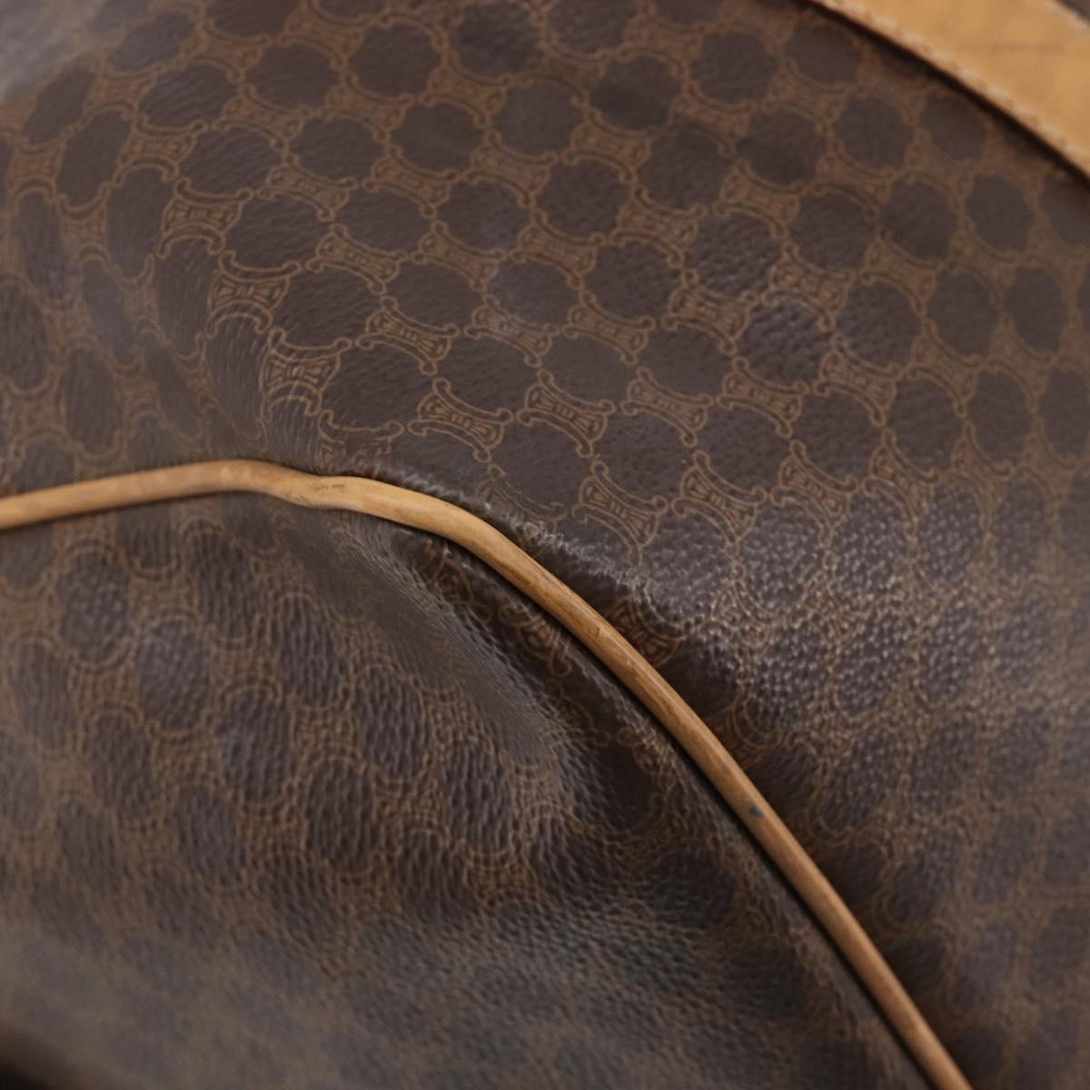 Celine Vintage Duffle Macadam Coated Canvas Brown Canvas Handbag (Pre-Owned)
