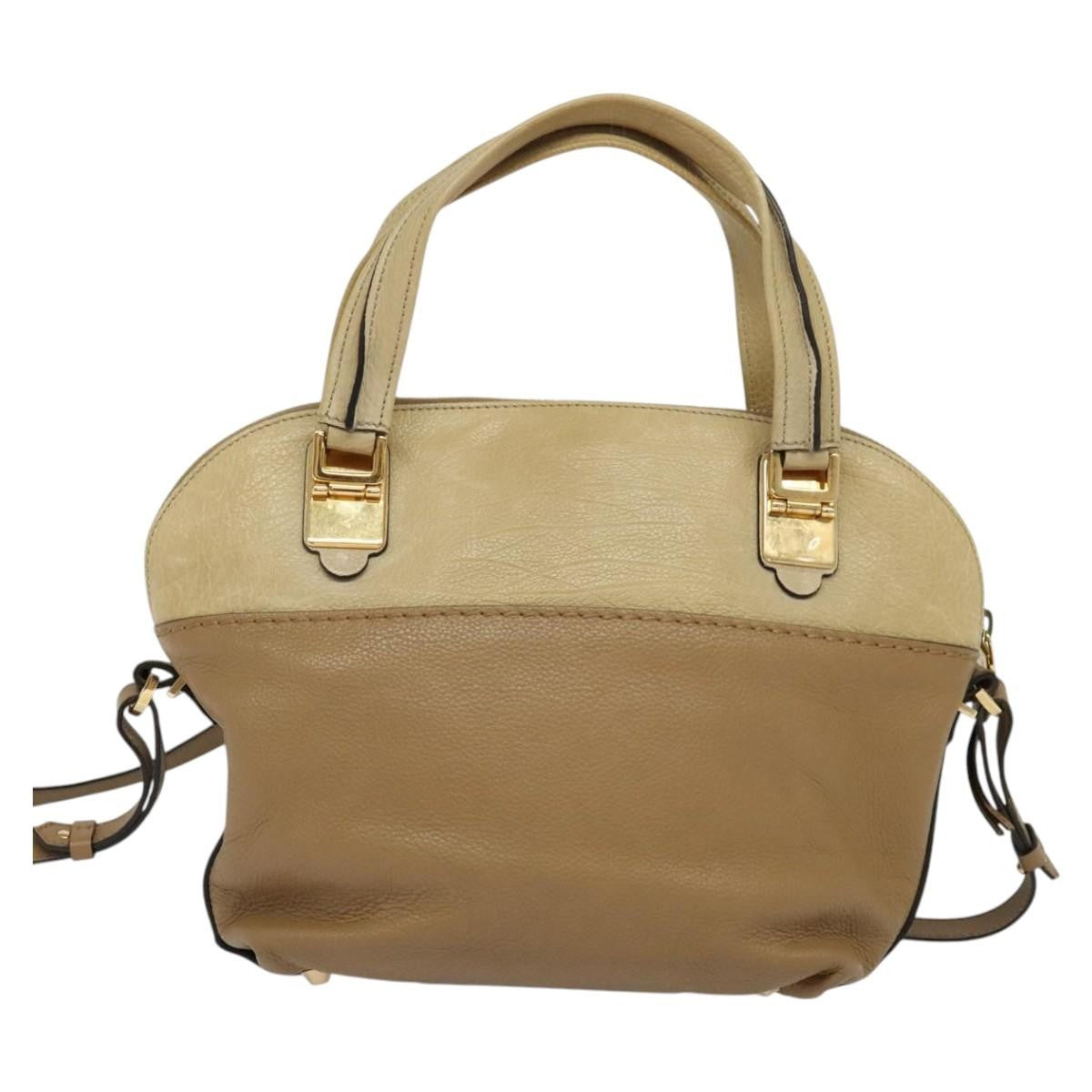 Chloe Angie Tote Leather Brown Leather Tote Bag Bag (Pre-Owned)