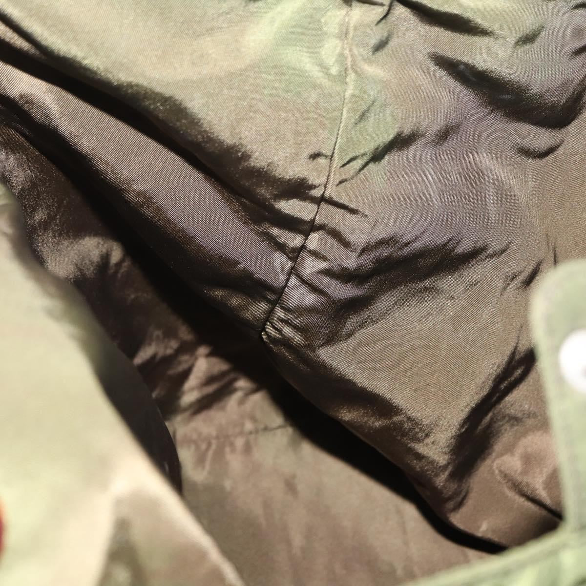 Prada Resin Handle Tote Tessuto Khaki Nylon Tote Bag Bag (Pre-Owned)