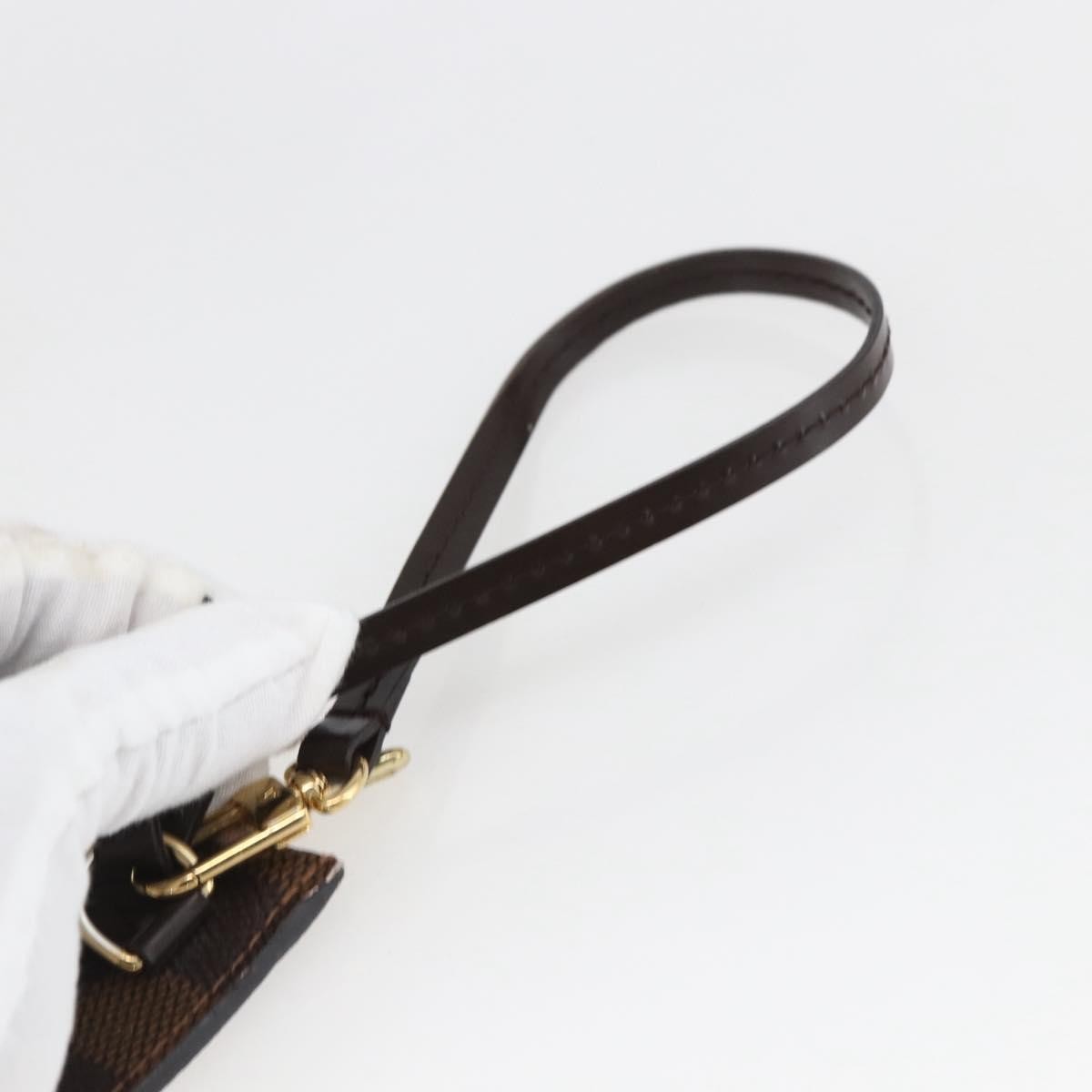 Louis Vuitton Neverfull Pochette Damier Ebene Brown Canvas Clutche & Pouche Bag (Pre-Owned)
