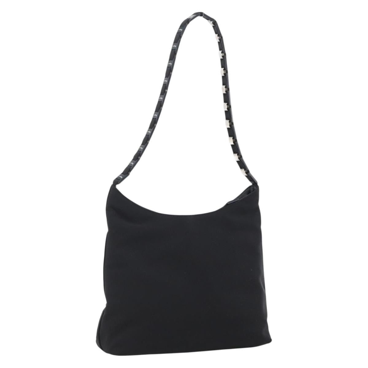 Salvatore Ferragamo Shoulder Bag Canvas Black Canvas Shoulder Bag Bag (Pre-Owned)