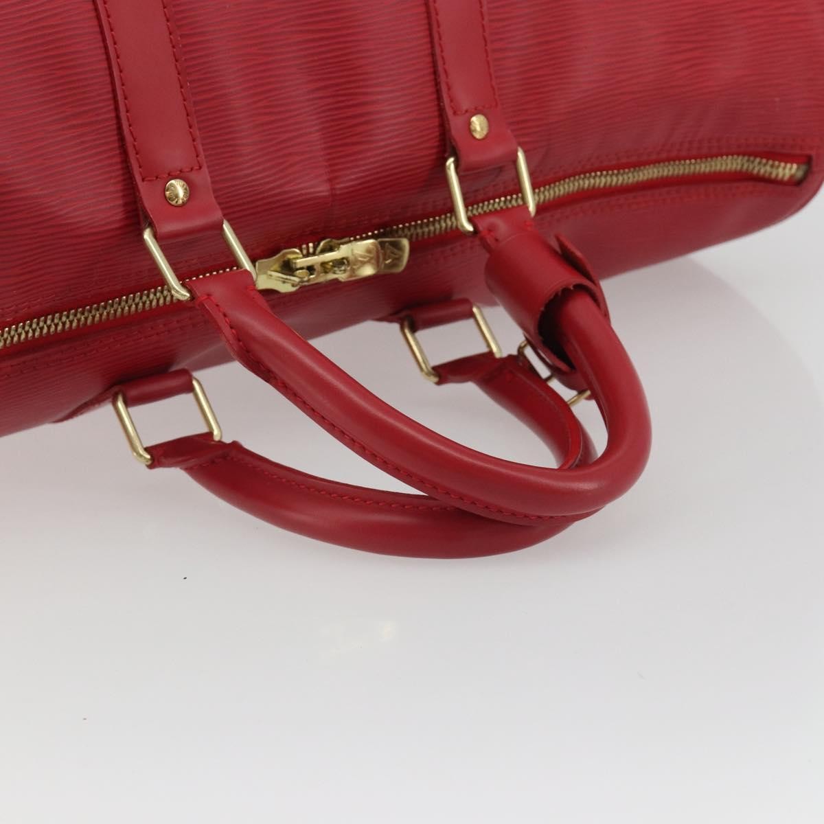 Louis Vuitton Keepall Epi Leather Red Leather Travel Bag Bag (Pre-Owned)