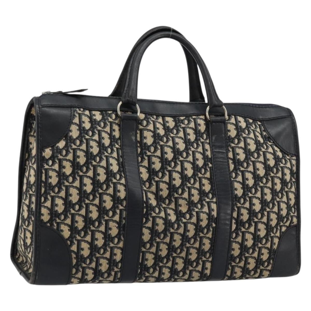 Christian Dior Vintage Trotter Boston Diorissimo Canvas Navy Canvas Handbag (Pre-Owned)