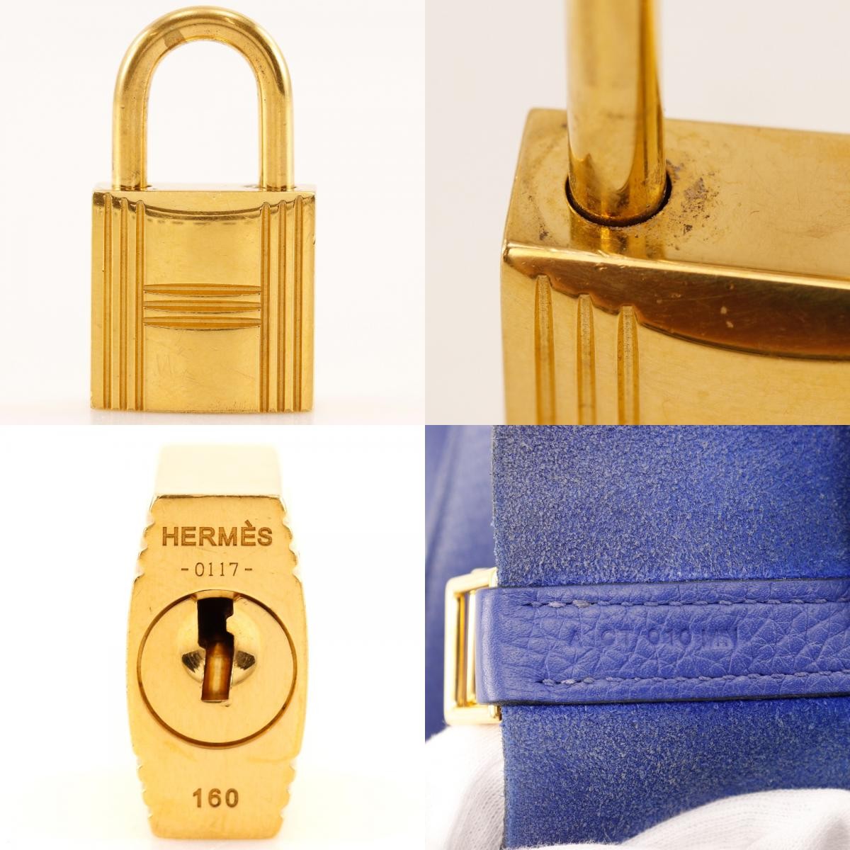 Hermes Picotin Lock Clemence Blue Leather Handbag (Pre-Owned)