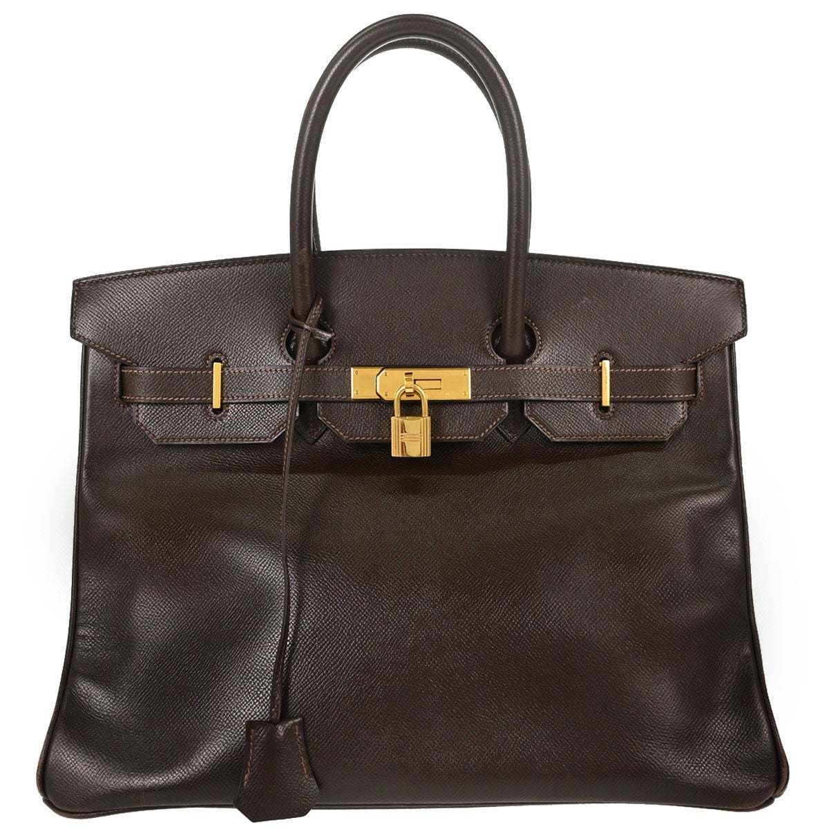 Hermes Birkin Brown Courchevel With Gold Hardware Brown Leather Handbag (Pre-Owned)