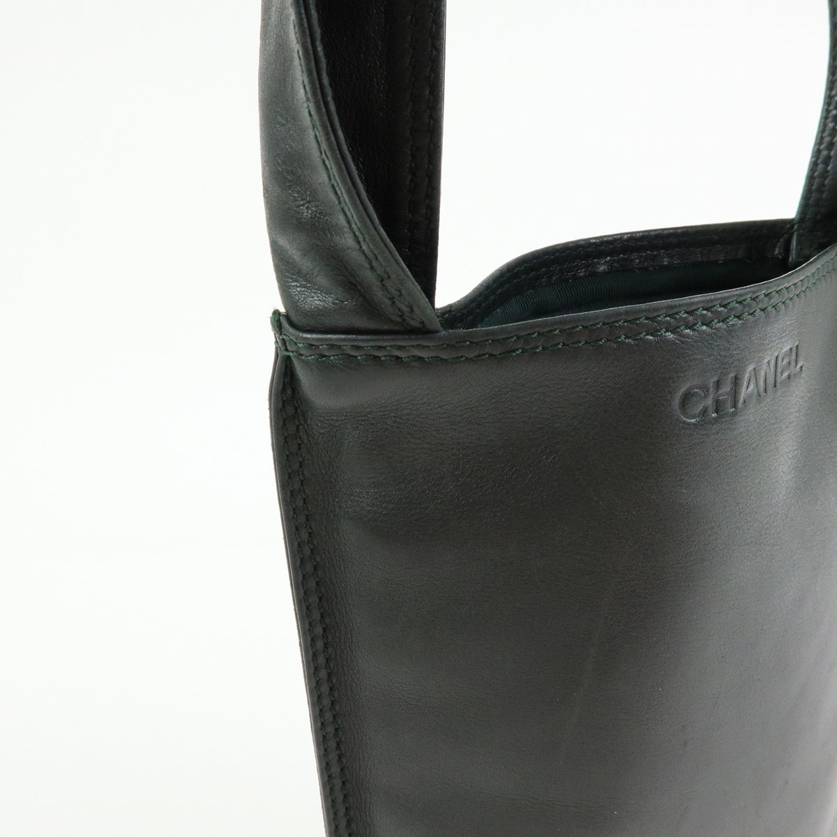 Chanel Flat Cc Lambskin Black Leather Backpack Bag (Pre-Owned)