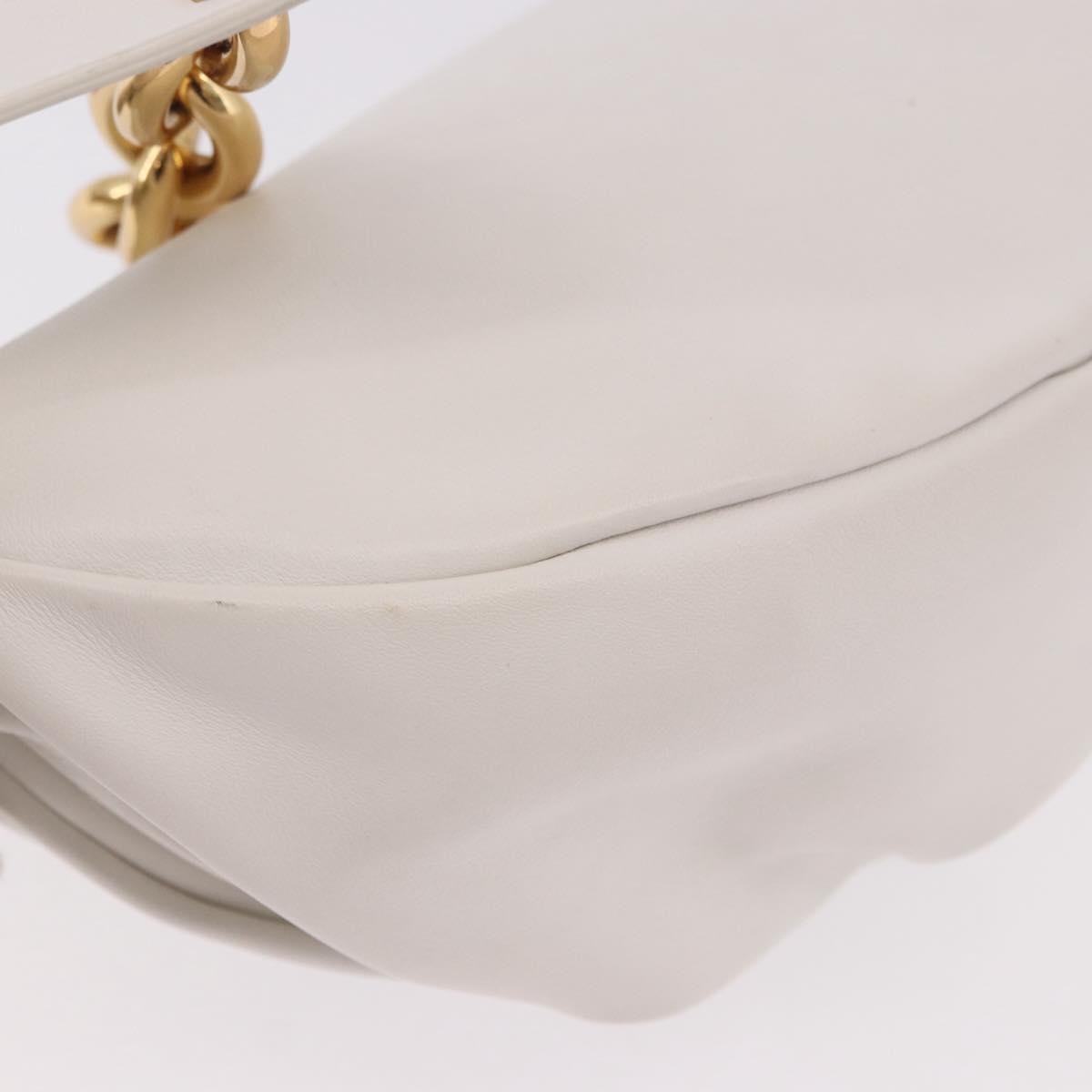 Bottega Veneta The Chain Leather White Leather Shoulder Bag Bag (Pre-Owned)