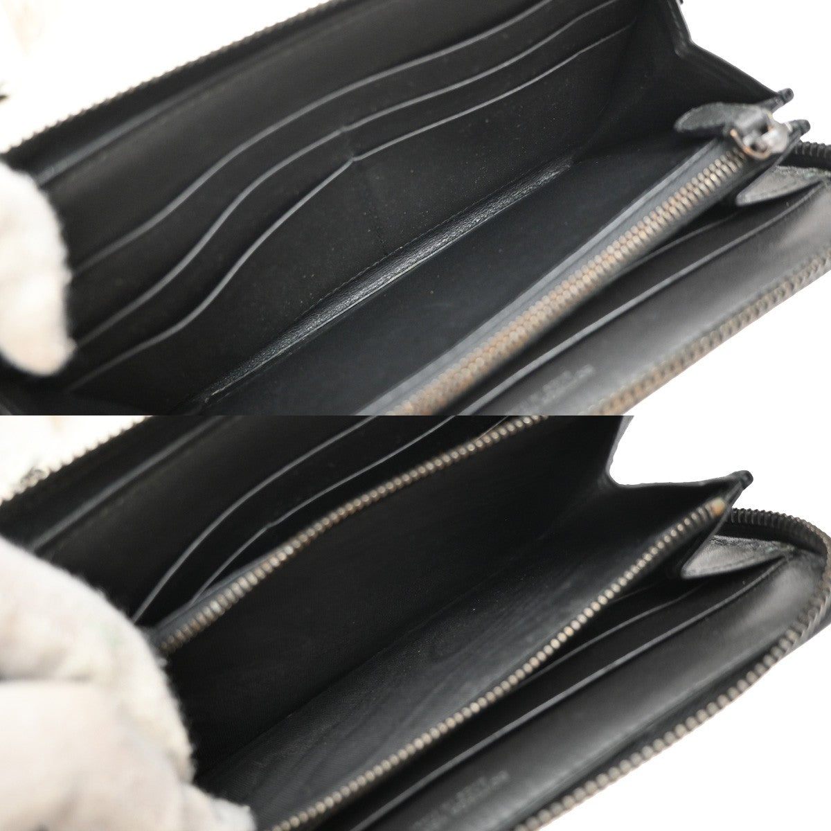 Bottega Veneta Intrecciato Long Zip Leather Black Leather Wallets Accessory (Pre-Owned)