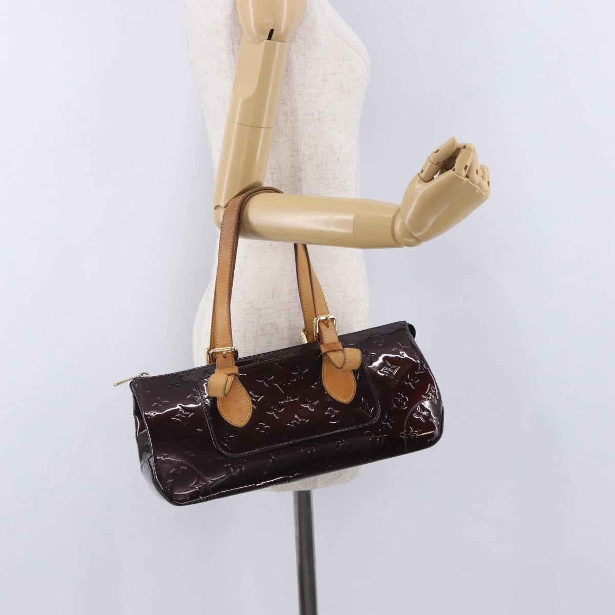 Louis Vuitton Rosewood Avenue Monogram Vernis Burgundy Patent_Leather Handbag (Pre-Owned)