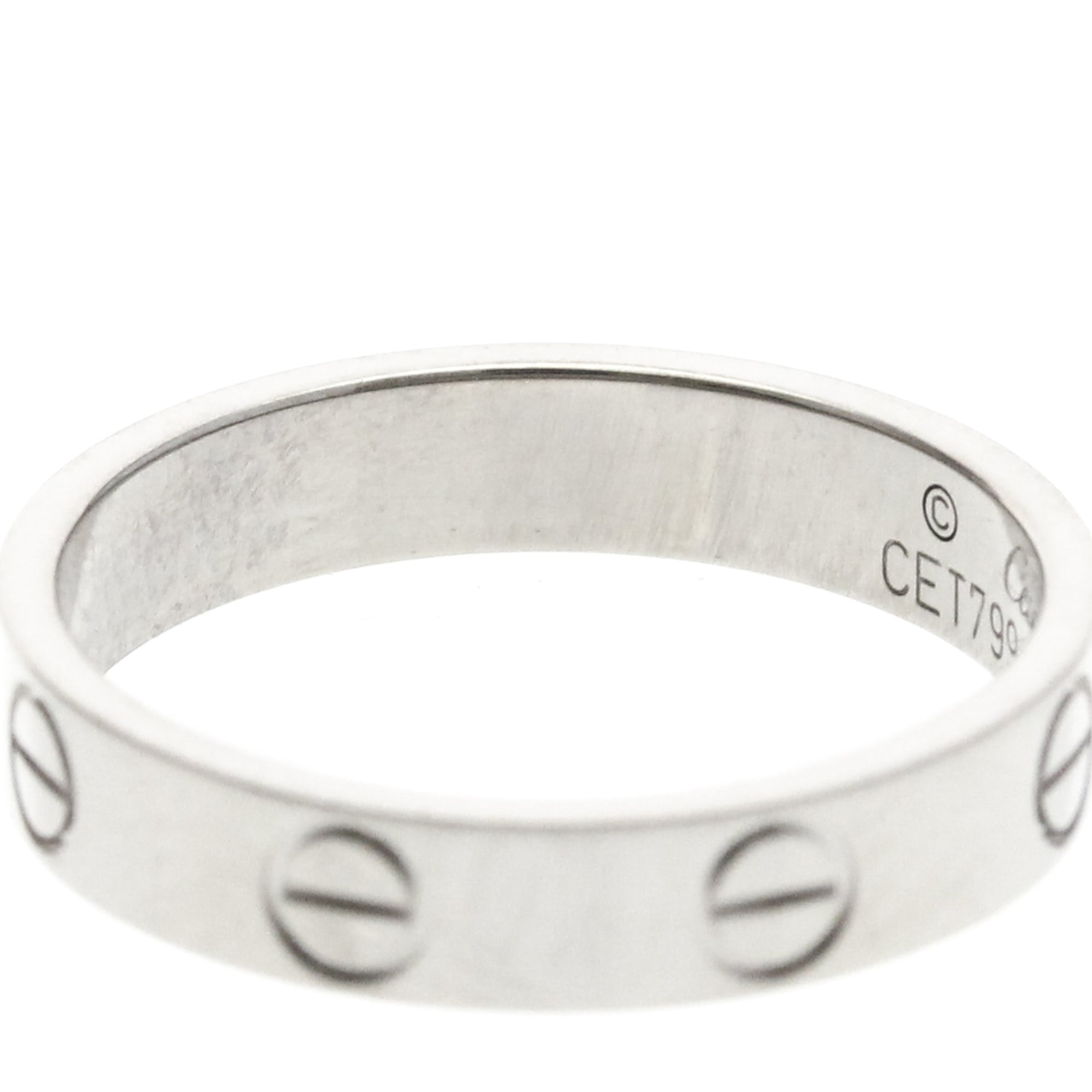 Cartier Love Band 18K White Gold Silver White_Gold Ring Jewelry (Pre-Owned)