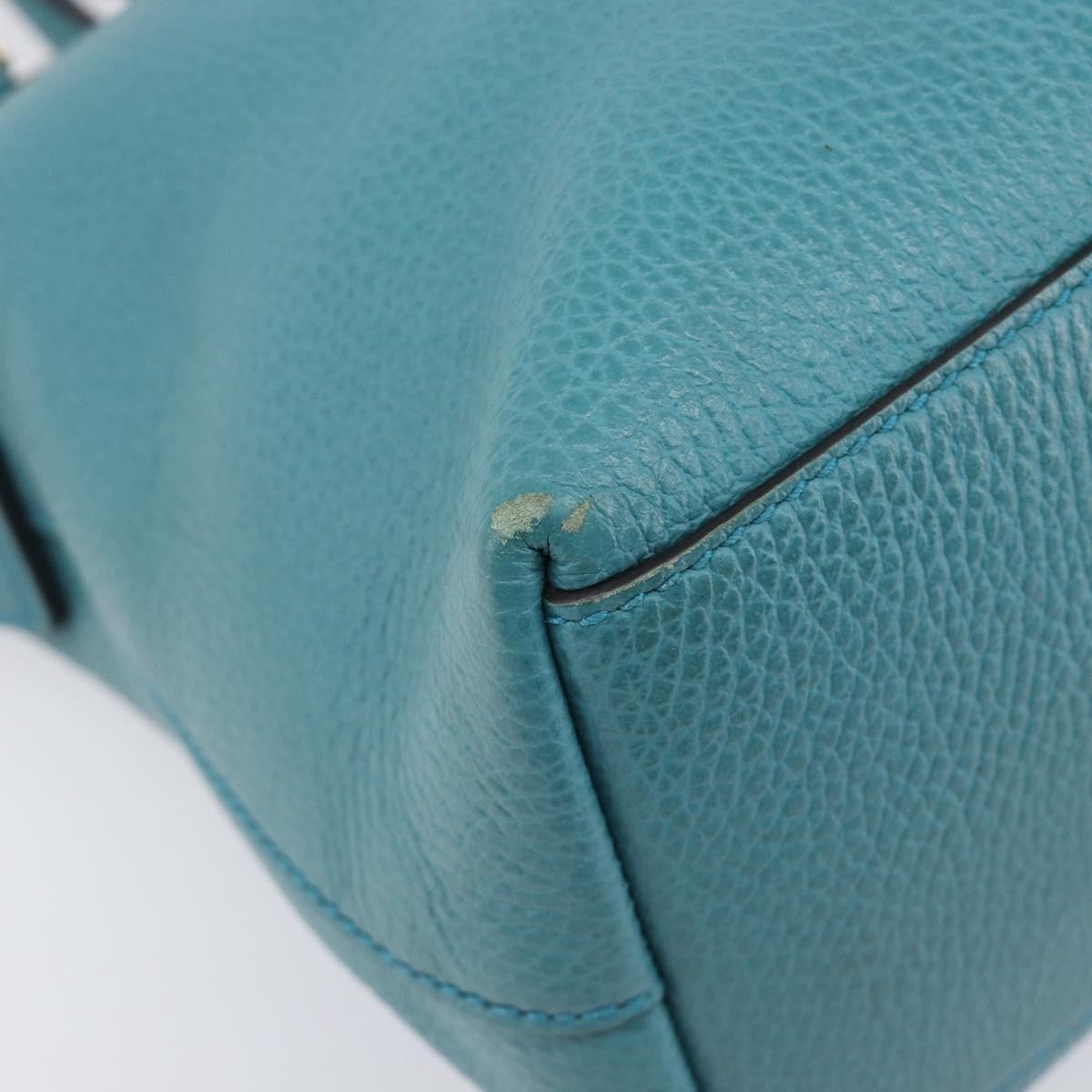 Gucci Gg Charm Convertible Dome Satchel Leather Blue Leather Handbag (Pre-Owned)
