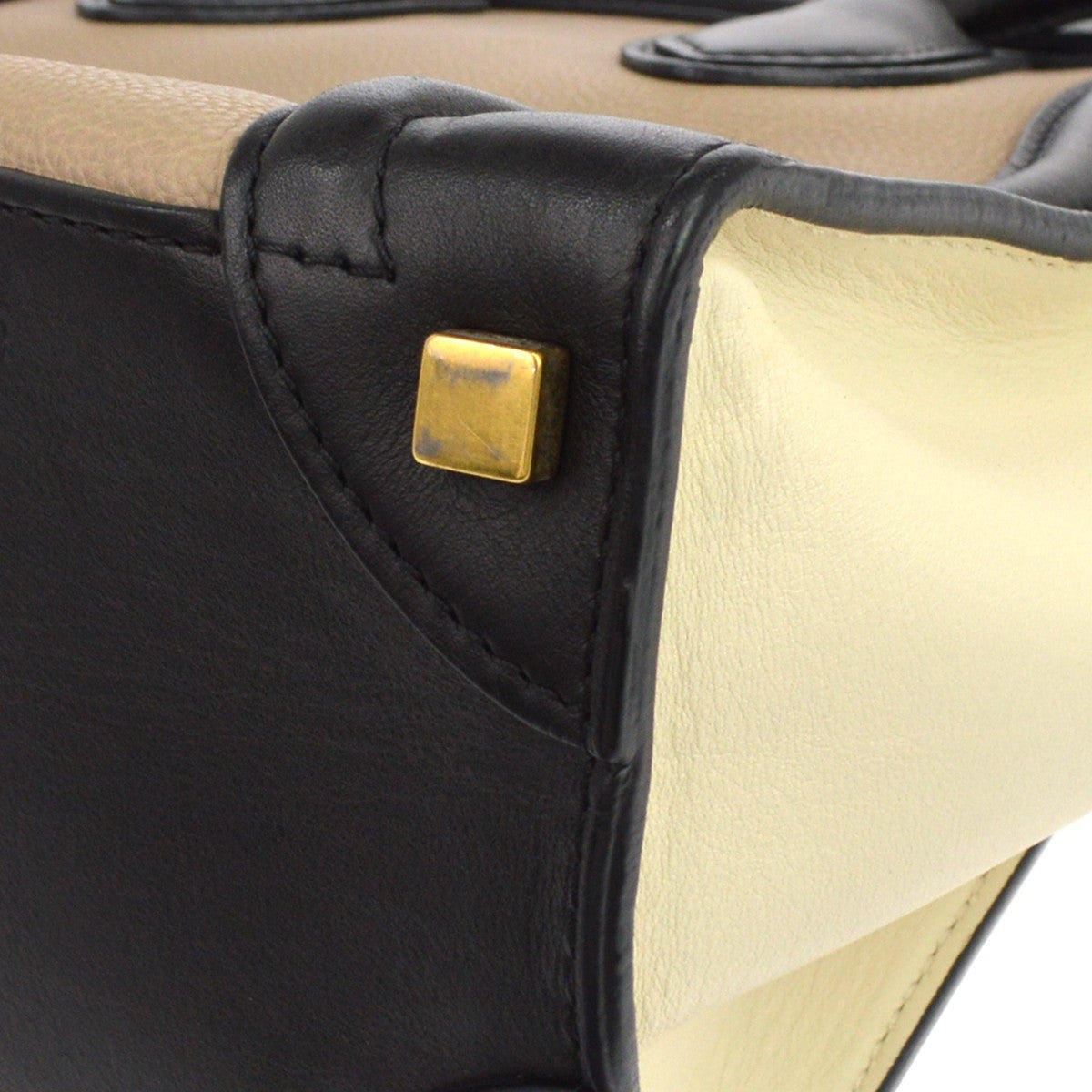 Celine Tricolor Luggage Leather Beige Leather Handbag (Pre-Owned)