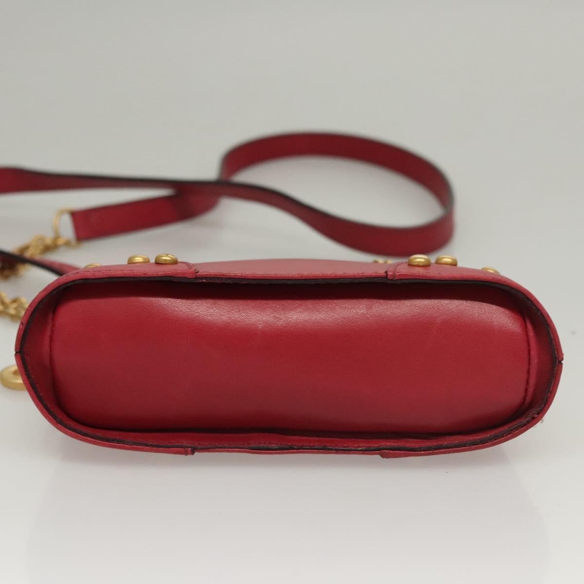 Celine Vintage Leather Red Leather Shoulder Bag Bag (Pre-Owned)