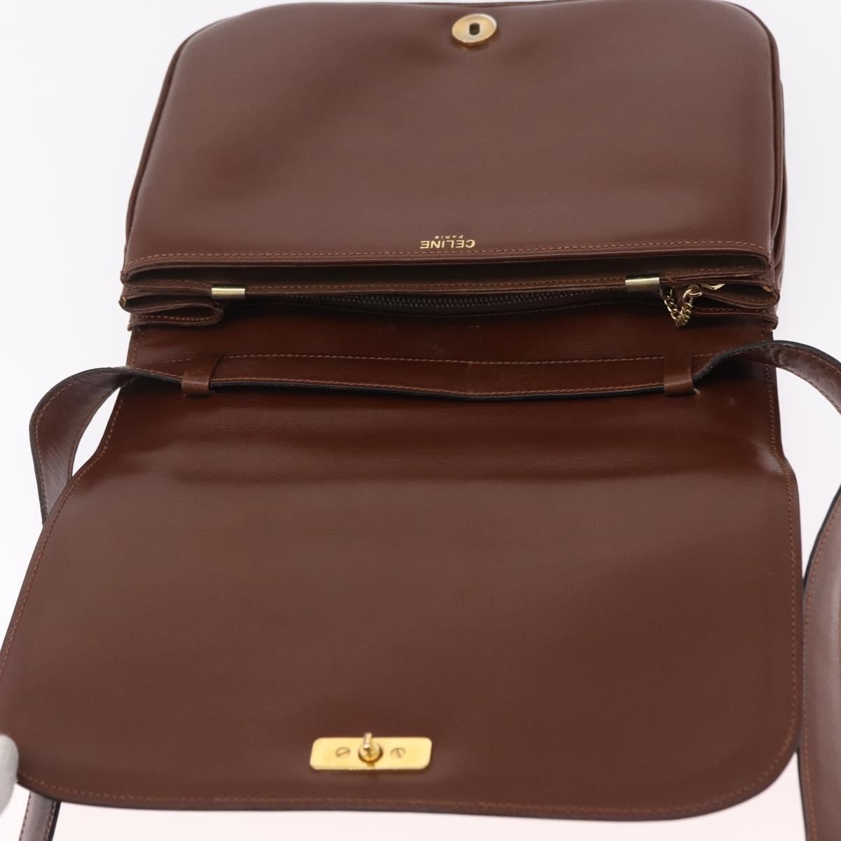 Celine Triomphe Leather Brown Leather Shoulder Bag Bag (Pre-Owned)