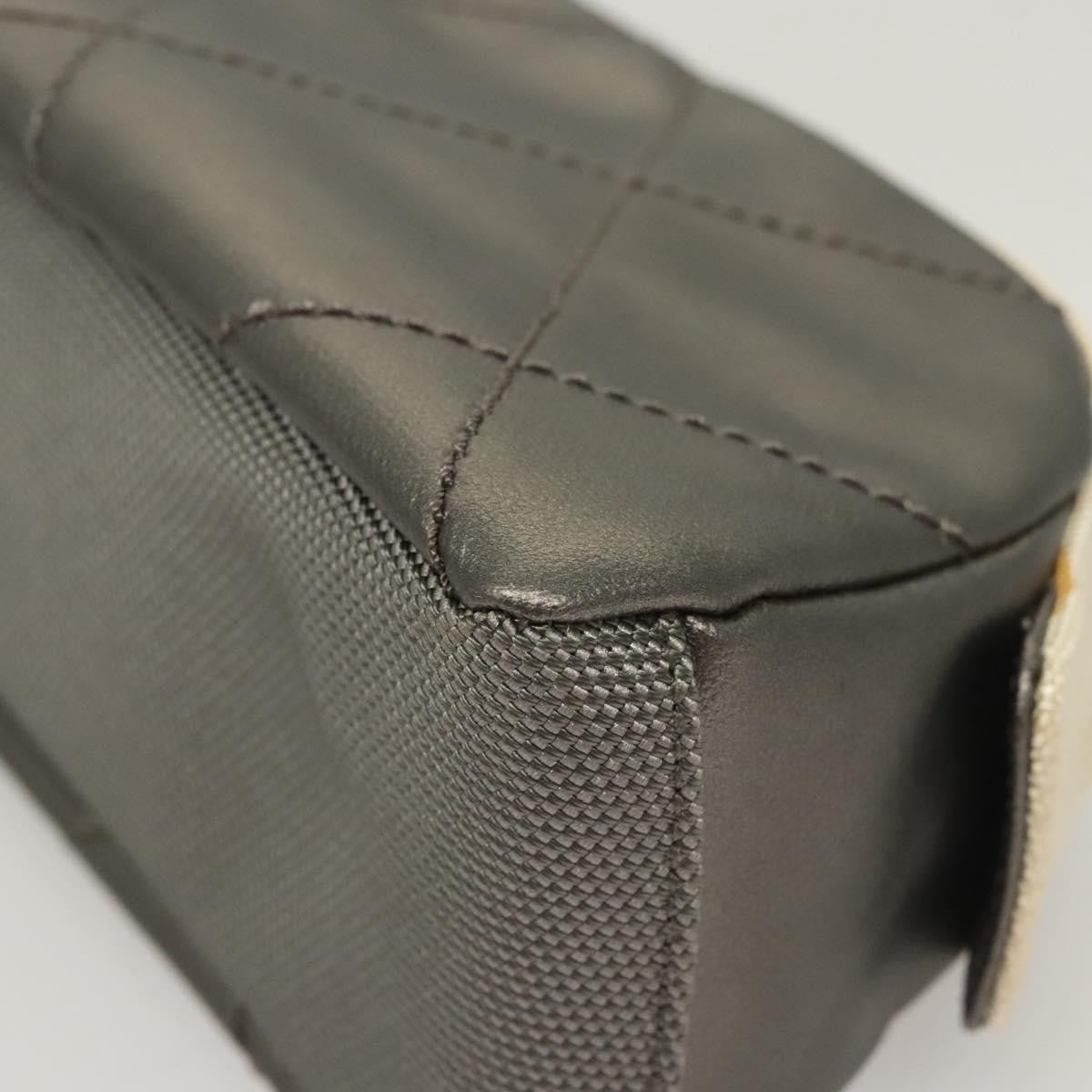 Chanel Vintage Clutch Leather Gray Leather Clutche & Pouche Bag (Pre-Owned)