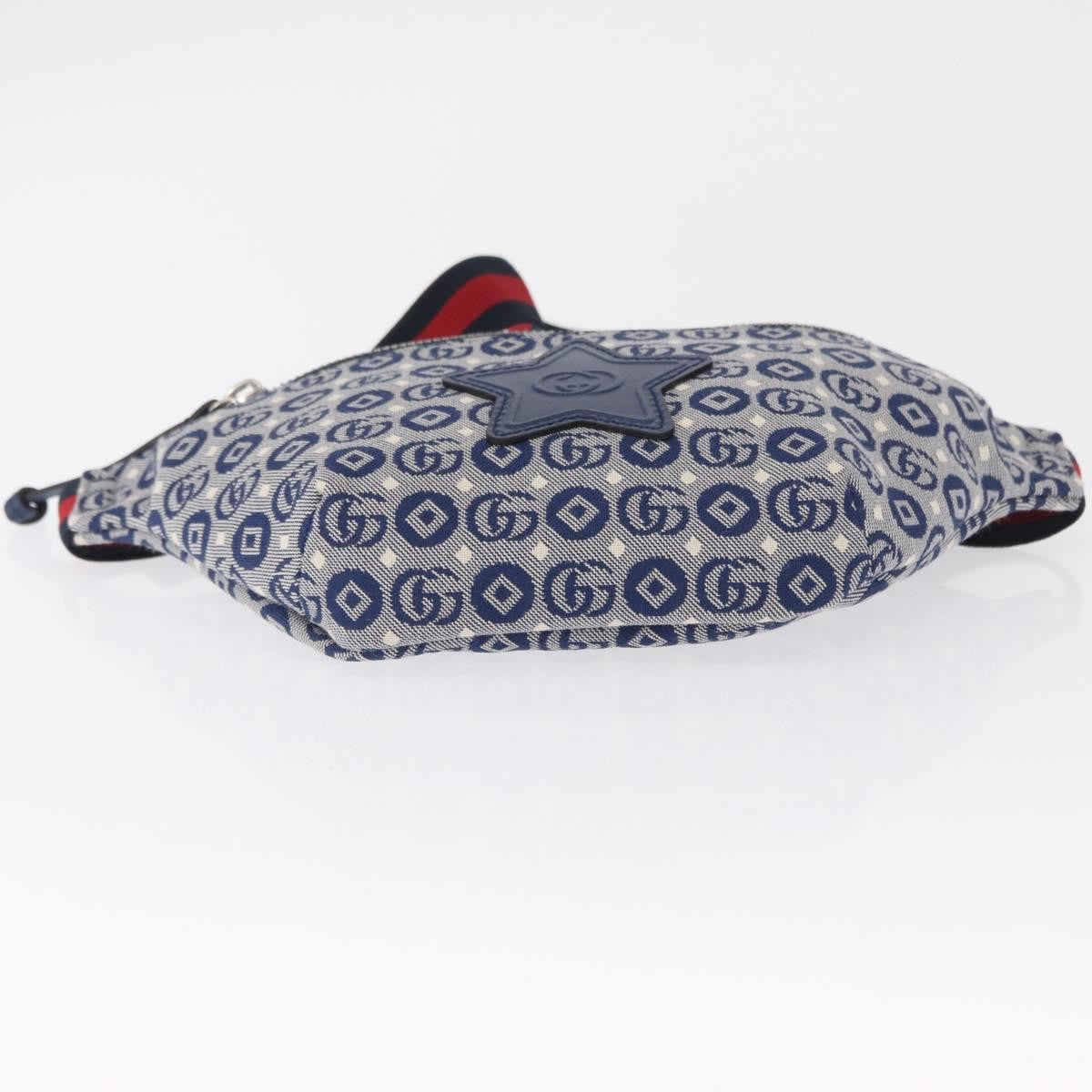 Gucci Children's Belt Printed Gg Coated Canvas Navy Canvas Handbag (Pre-Owned)