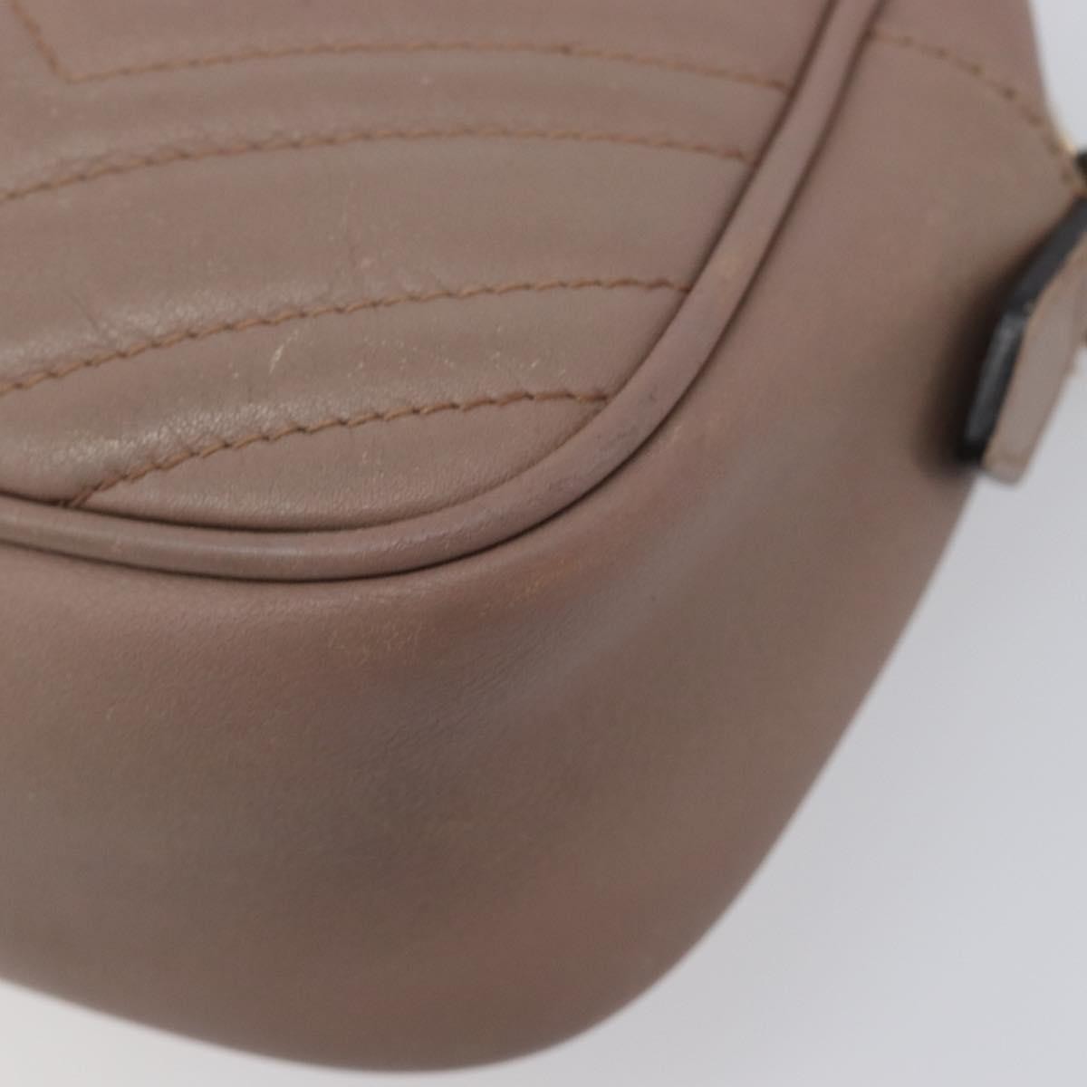 Gucci Gg Marmont Matelasse Leather Beige Leather Shoulder Bag Bag (Pre-Owned)