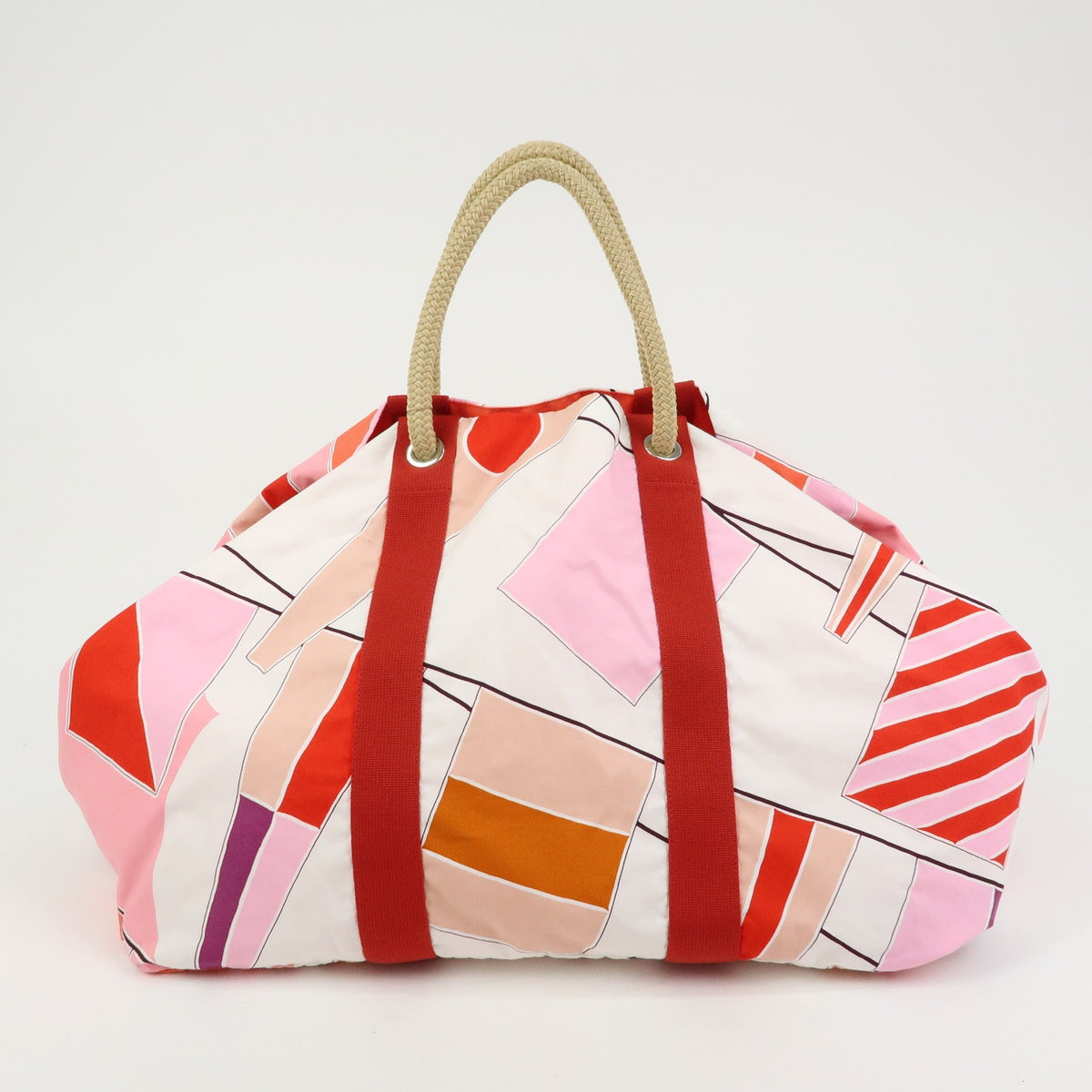 Hermes Drapeaux Au Vent Printed Canvas Multicolour Canvas Handbag (Pre-Owned)