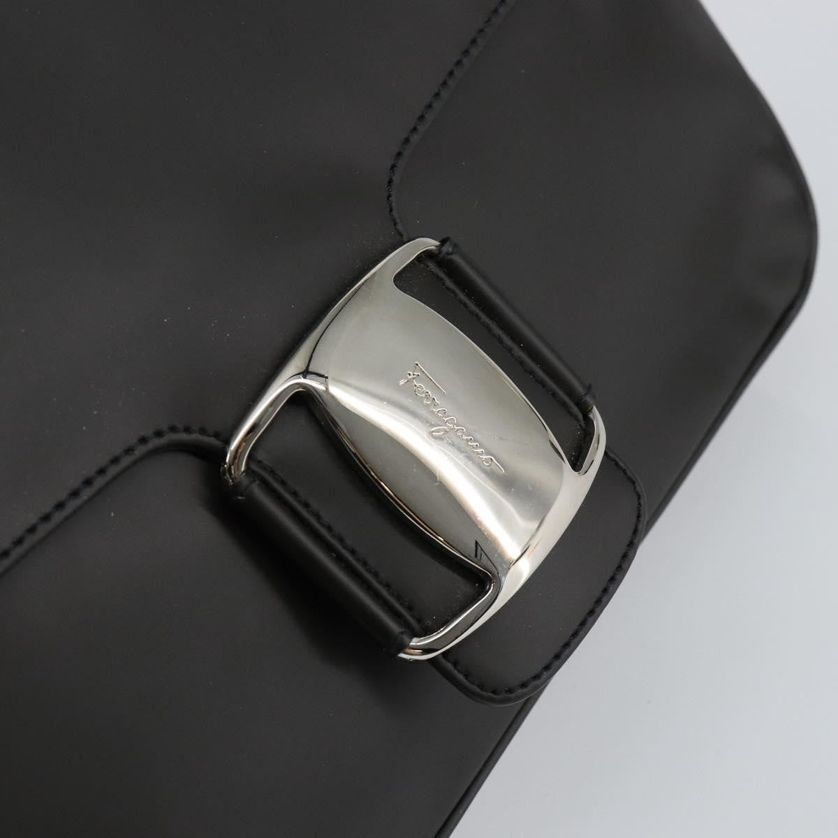 Salvatore Ferragamo Vala Leather Black Leather Bag (Pre-Owned)