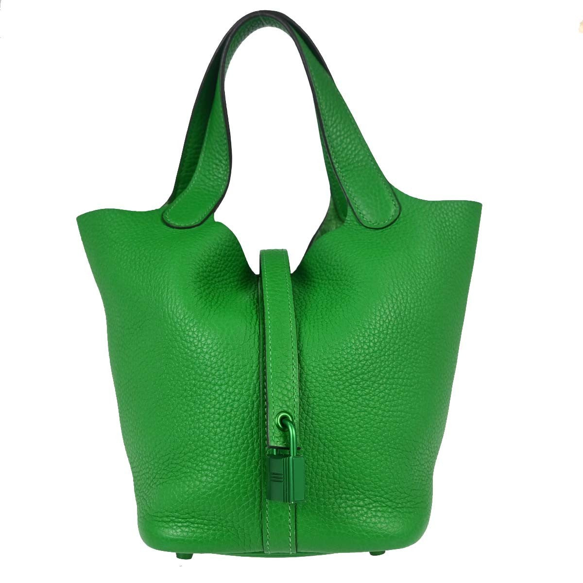 Hermes Picotin Lock Clemence Green Leather Handbag (Pre-Owned)