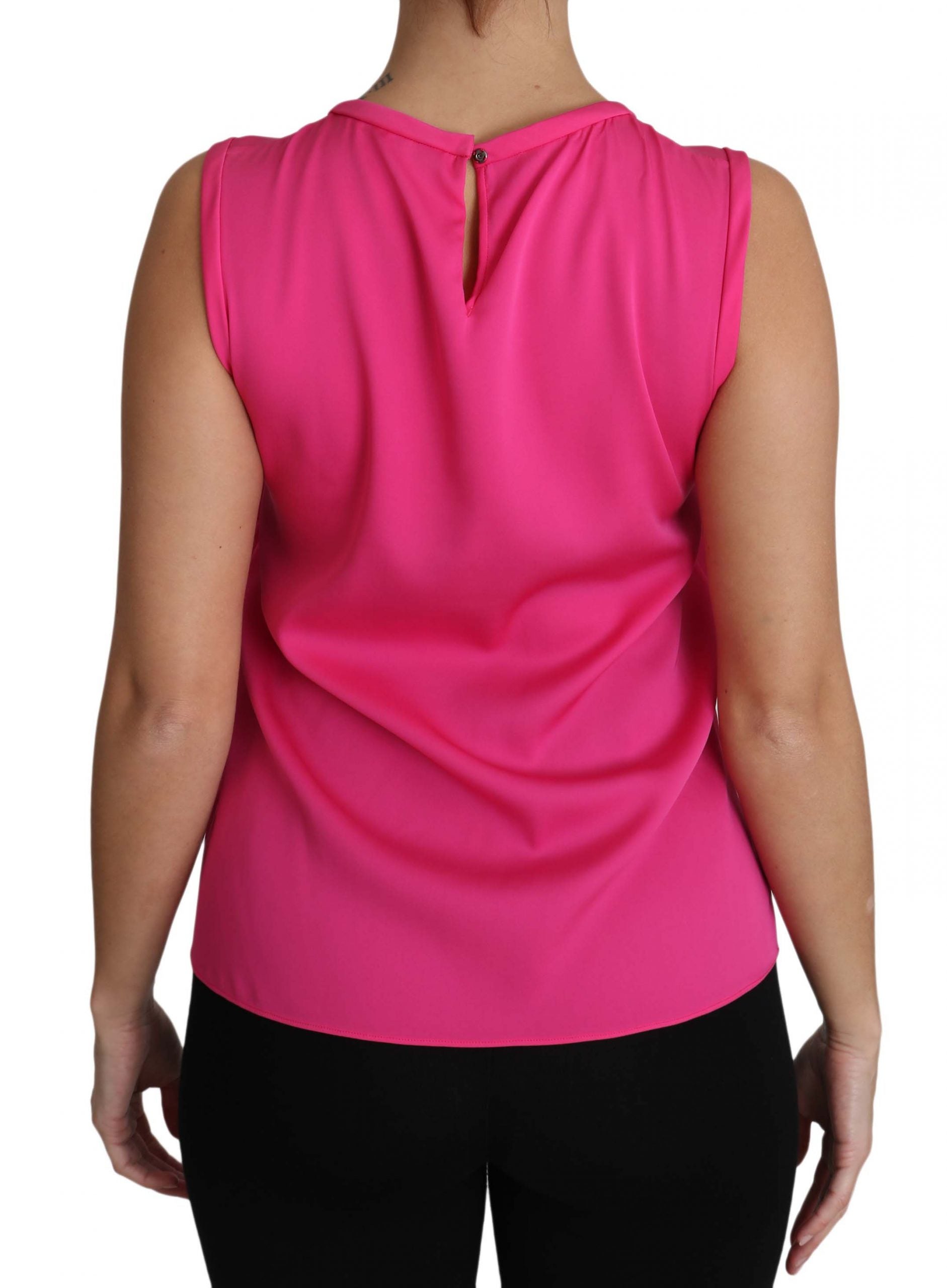 Dolce & Gabbana Pink Family Silk Tank Mama Blouse Top Women's Shirt