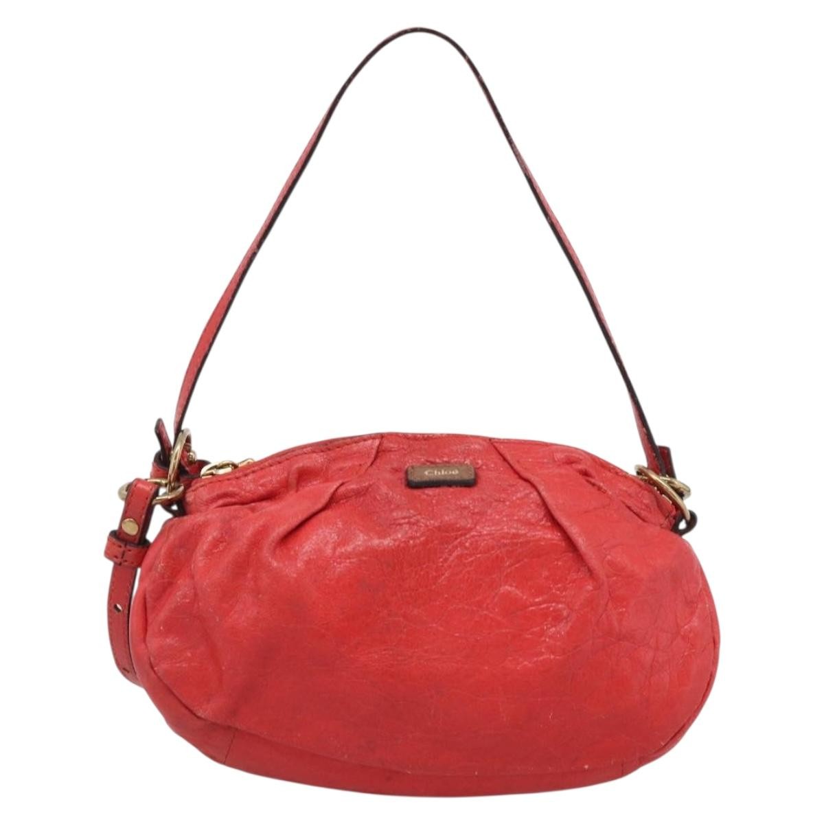 Chloe 2Way Shoulder Bag Leather Red Leather Shoulder Bag Bag (Pre-Owned)