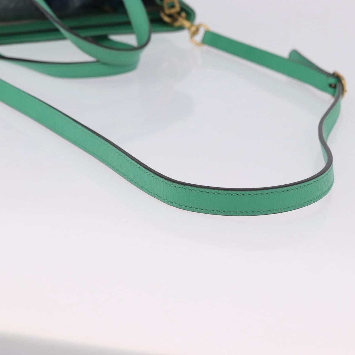 Gucci Bright Bit Convertible Leather Green Leather Tote Bag Bag (Pre-Owned)