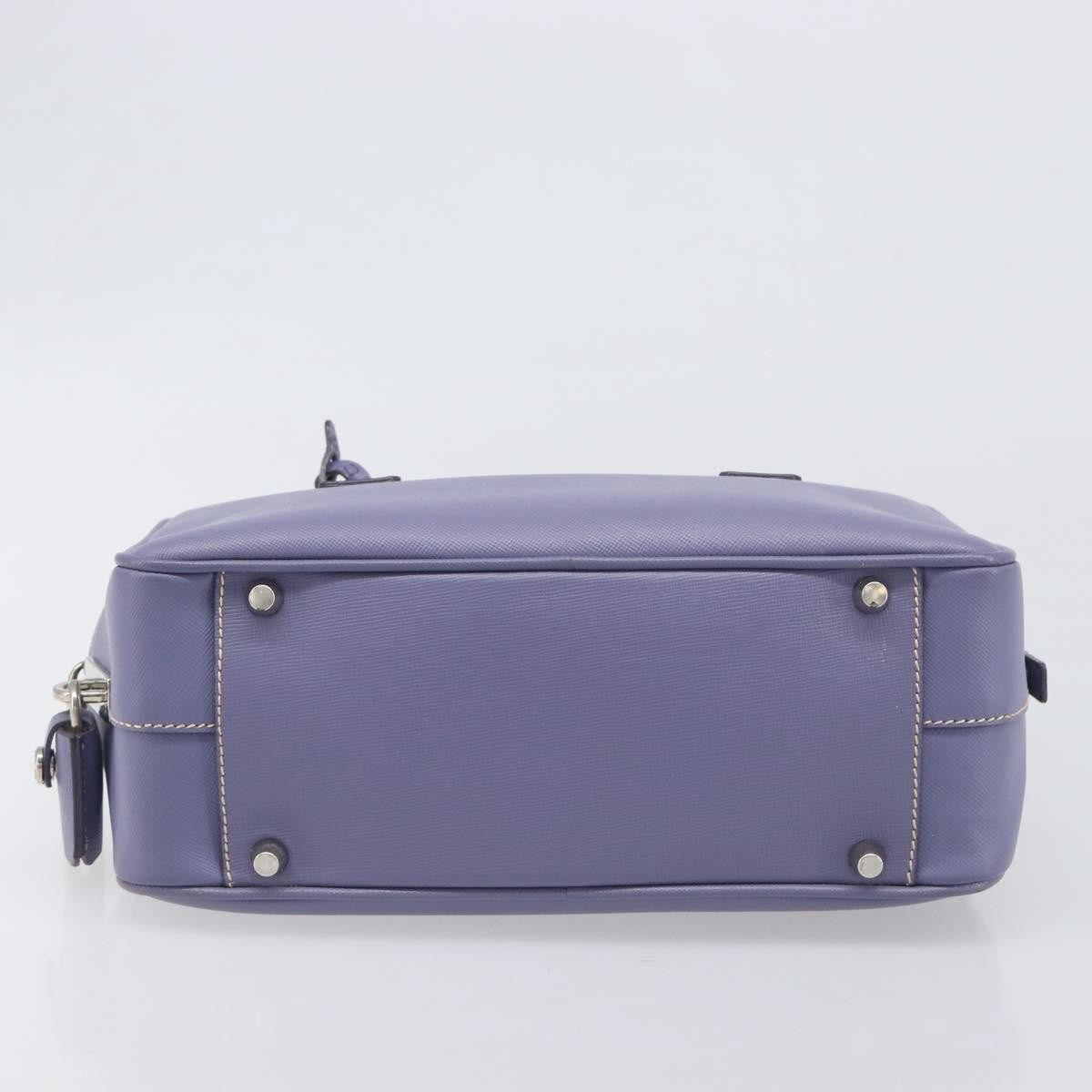 Prada Bauletto Saffiano Purple Leather Handbag (Pre-Owned)