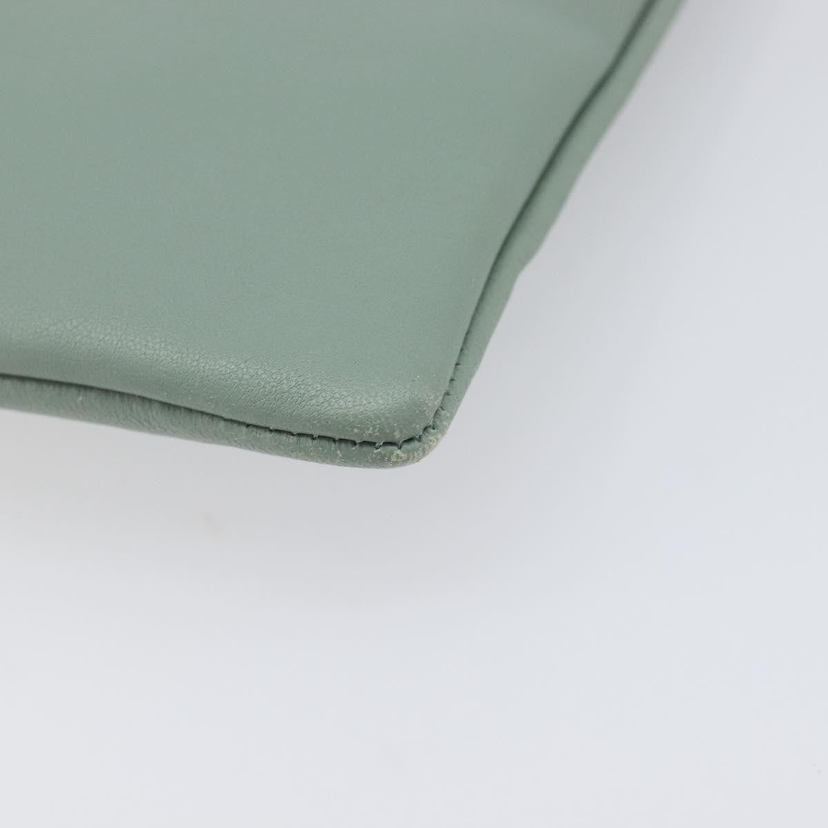 Celine Solo Leather Green Leather Clutche & Pouche Bag (Pre-Owned)