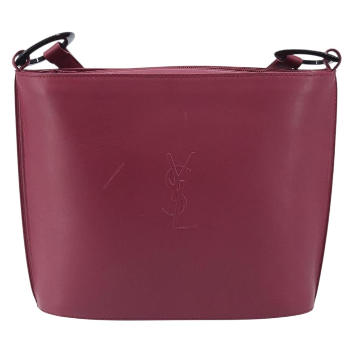 Saint Laurent Vintage Shoulder Bag Leather Burgundy Leather Shoulder Bag Bag (Pre-Owned)