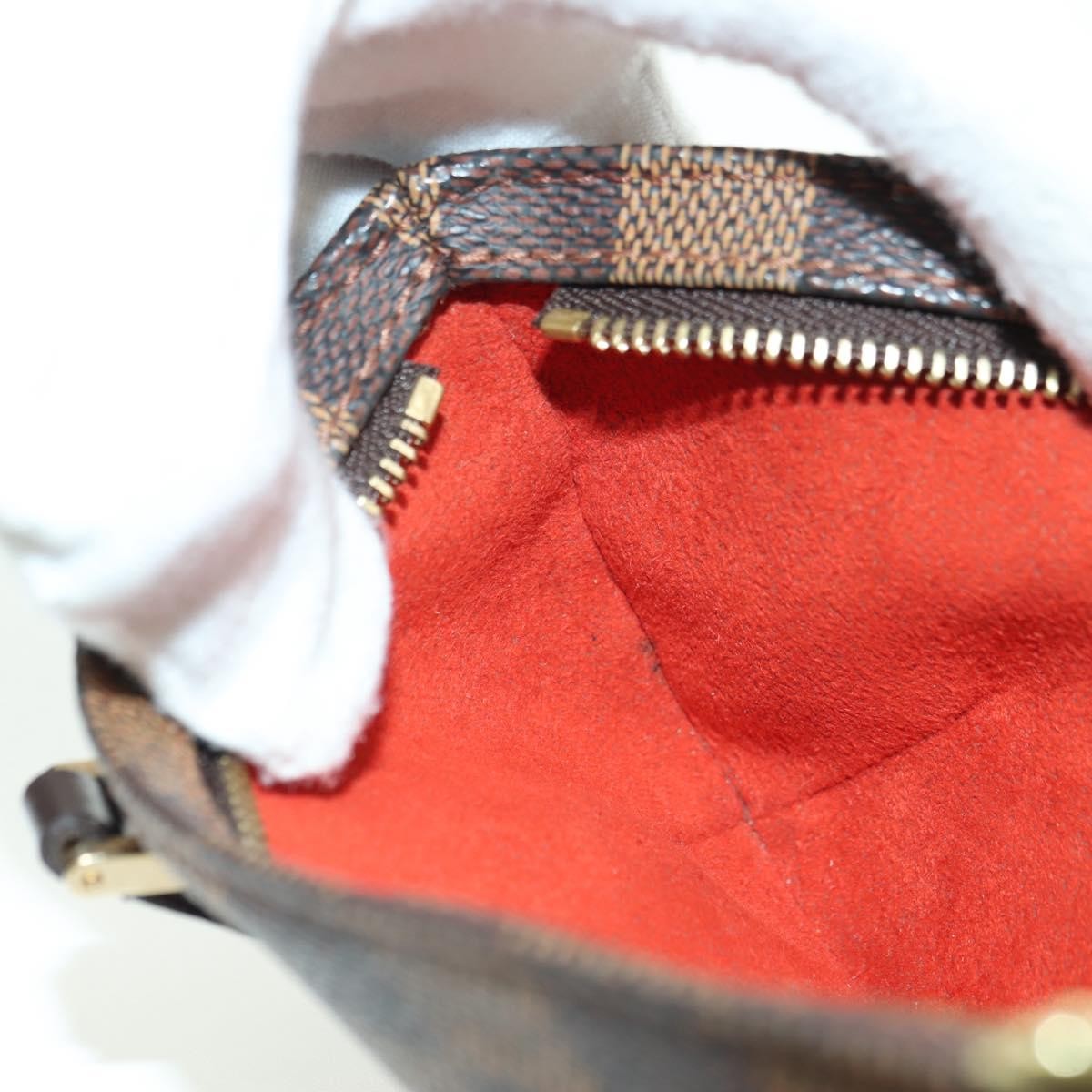 Louis Vuitton Manosque Pochette Damier Ebene Brown Canvas Clutche & Pouche Bag (Pre-Owned)