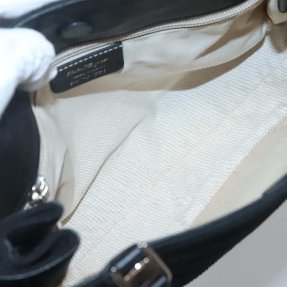 Salvatore Ferragamo Vala Tote Canvas Black Canvas Tote Bag Bag (Pre-Owned)