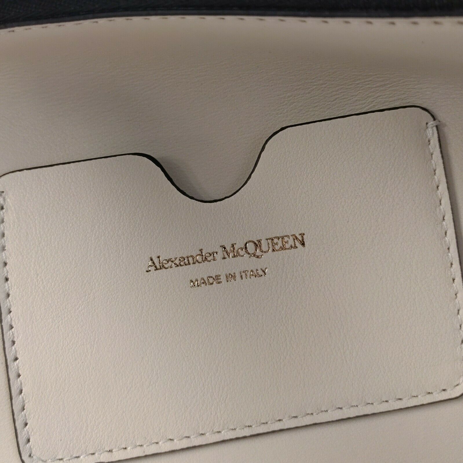 Alexander McQueen Ivory Leather Signature Logo Shopper Tote