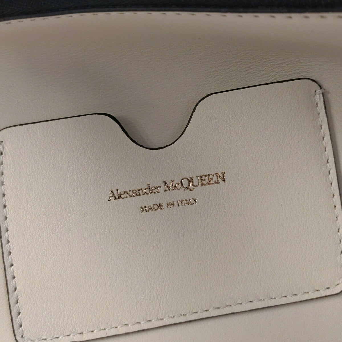 Alexander McQueen Ivory Leather Signature Logo Shopper Tote