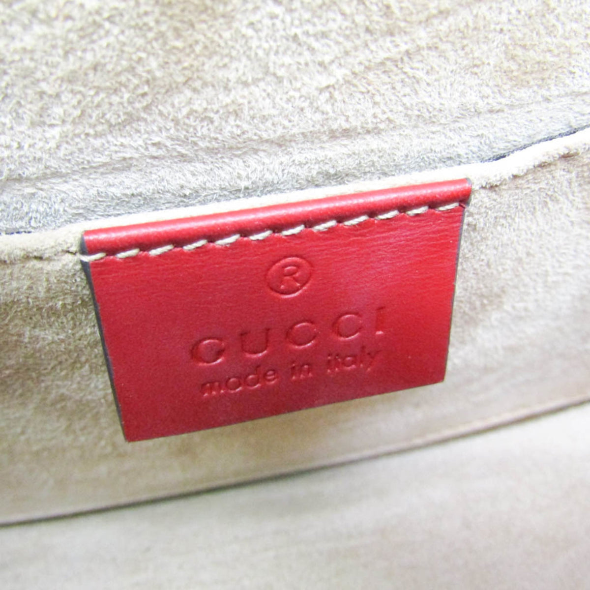 Gucci Sylvie Top Handle Leather Red Leather Handbag (Pre-Owned)