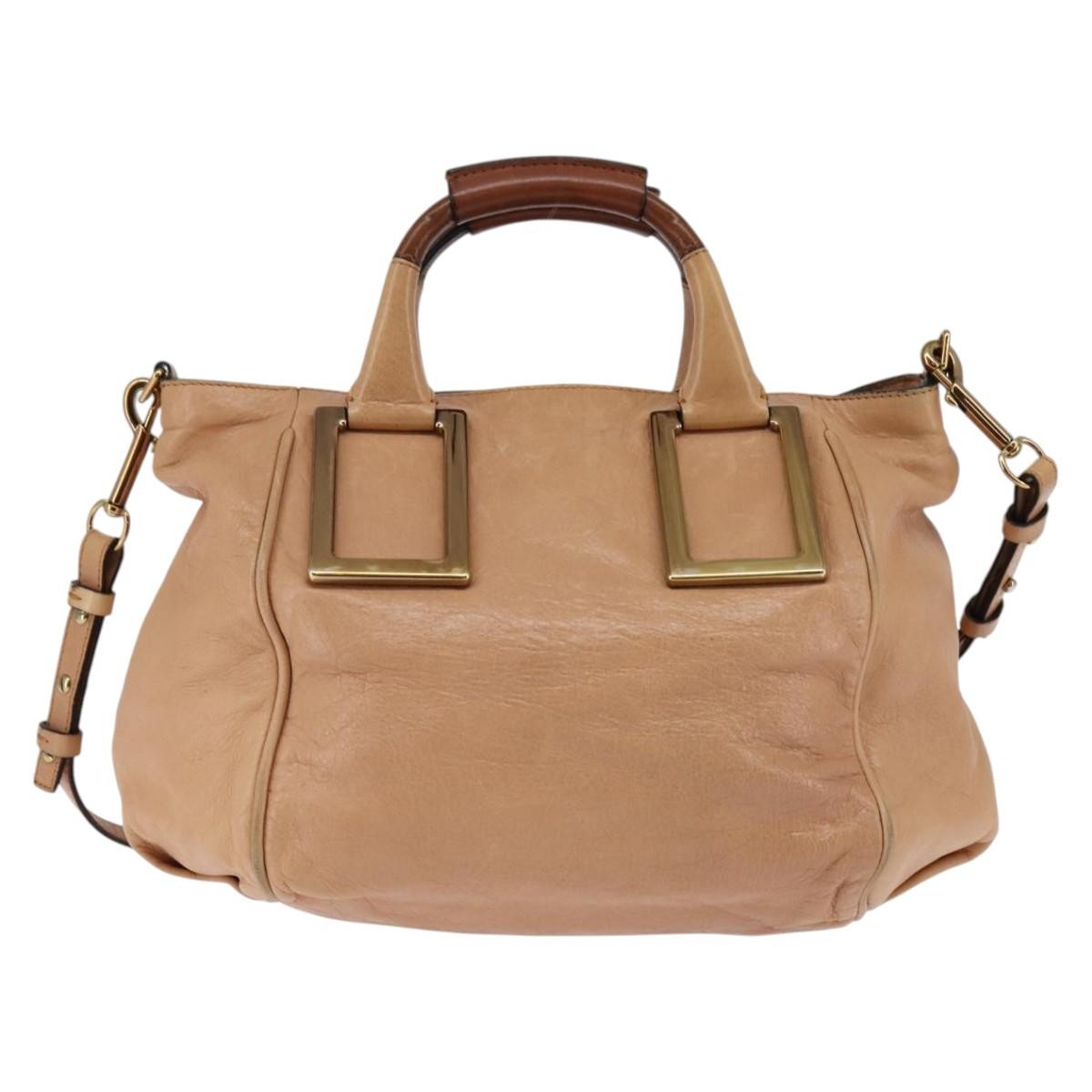Chloe Ethel Leather Beige Leather Handbag (Pre-Owned)