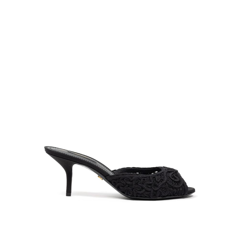 Dolce & Gabbana Black Cotton Women's Mules