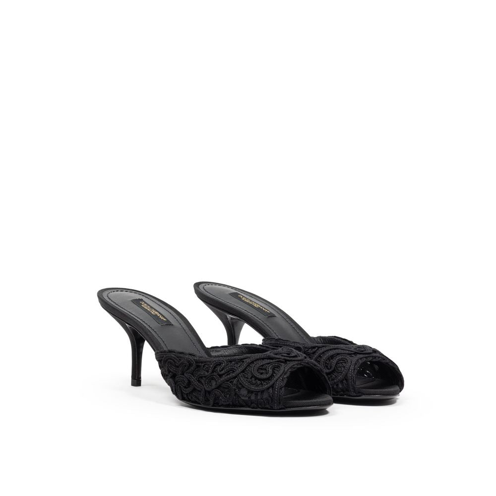 Dolce & Gabbana Black Cotton Women's Mules