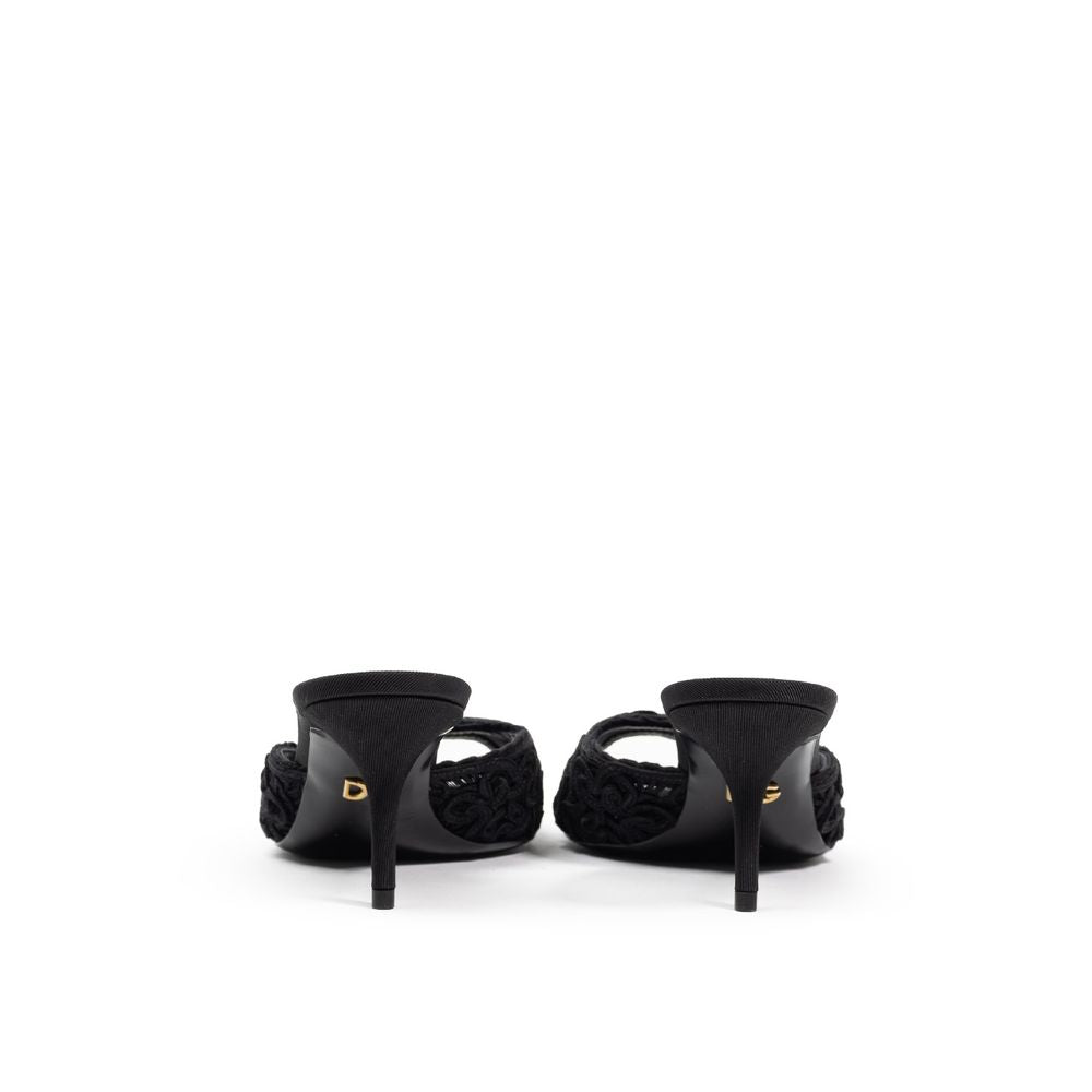 Dolce & Gabbana Black Cotton Women's Mules