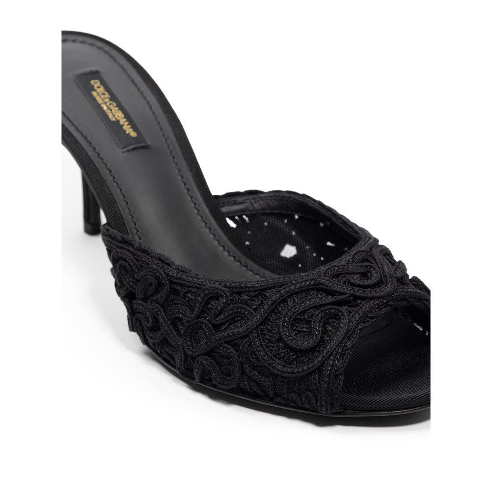 Dolce & Gabbana Black Cotton Women's Mules