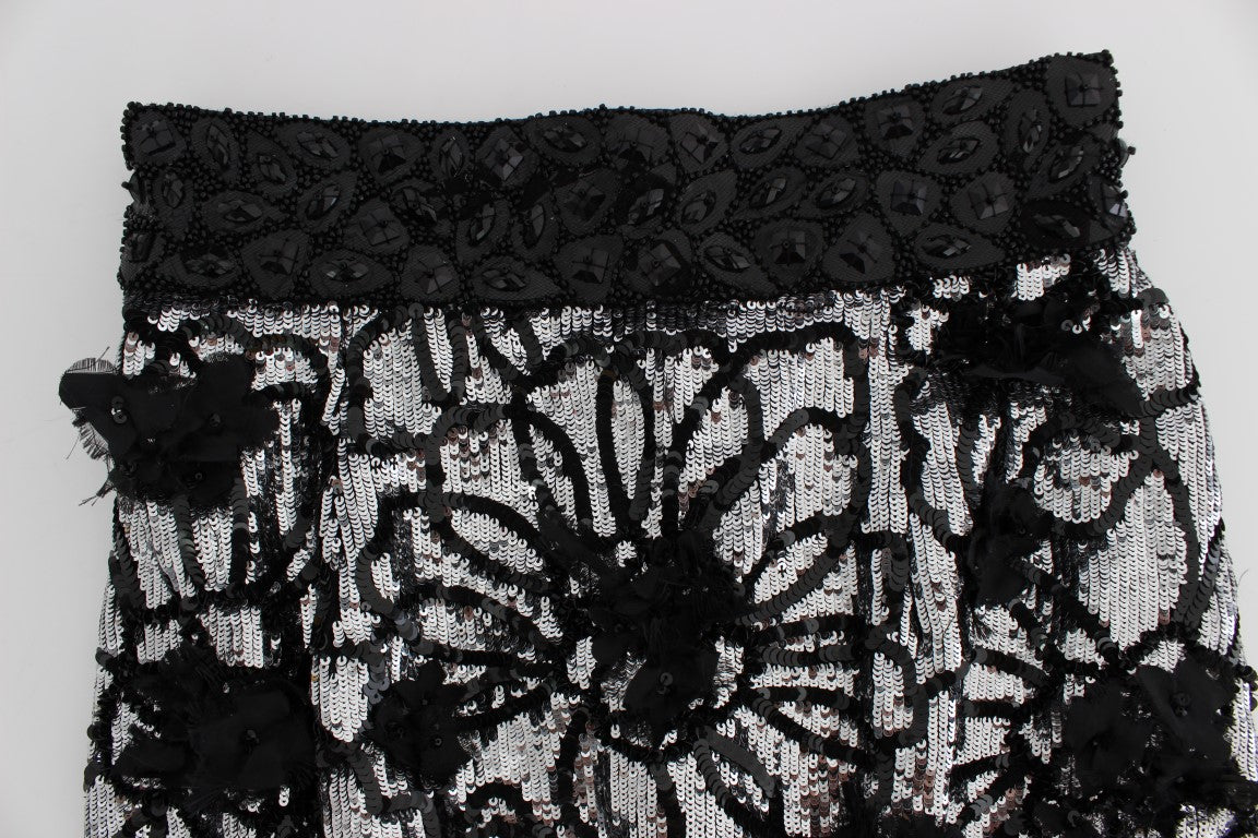 Dolce & Gabbana Black Crystal Sequined Mini Women's Shorts