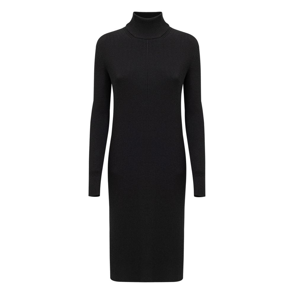 Bottega Veneta Black Wool Long Women's Dress