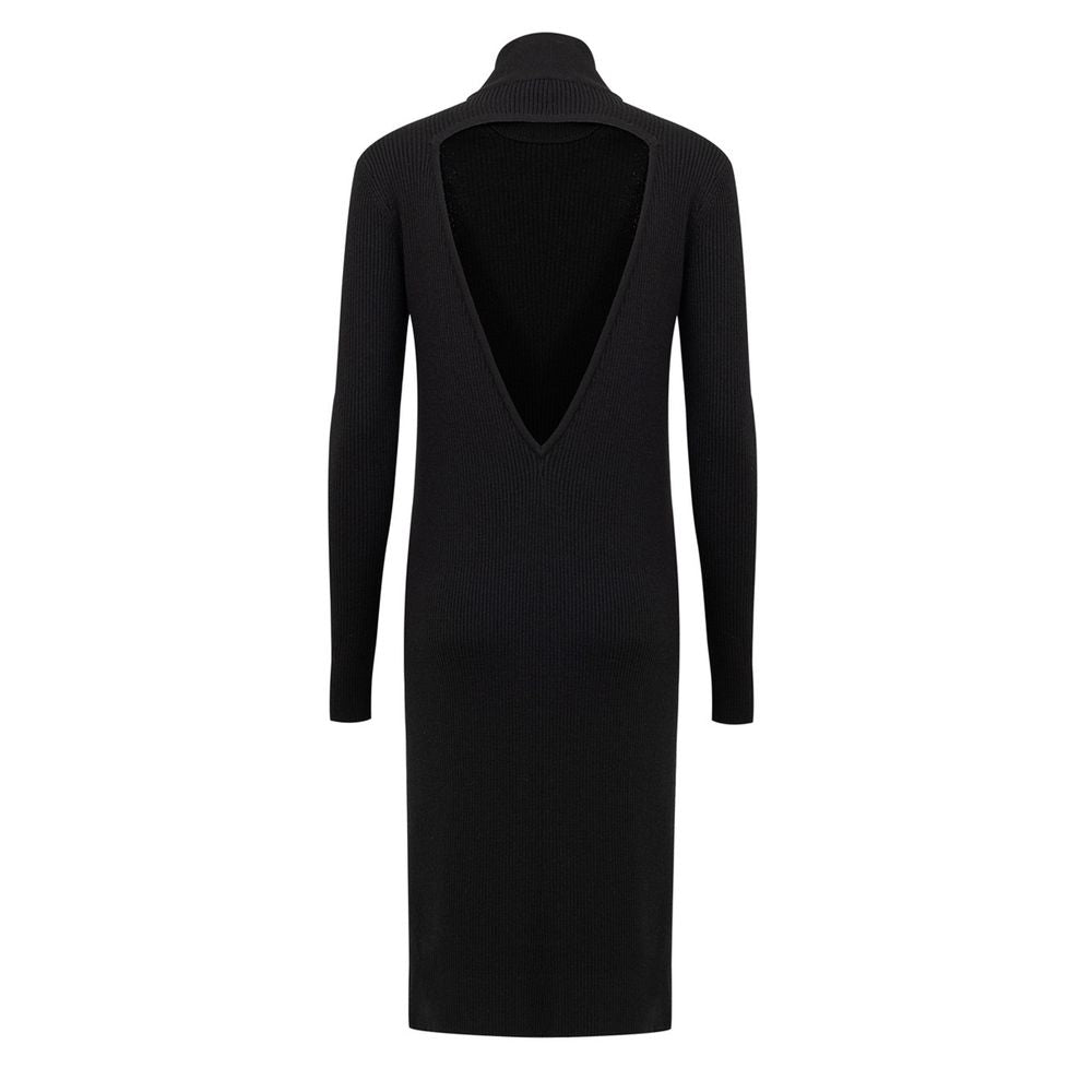 Bottega Veneta Black Wool Long Women's Dress