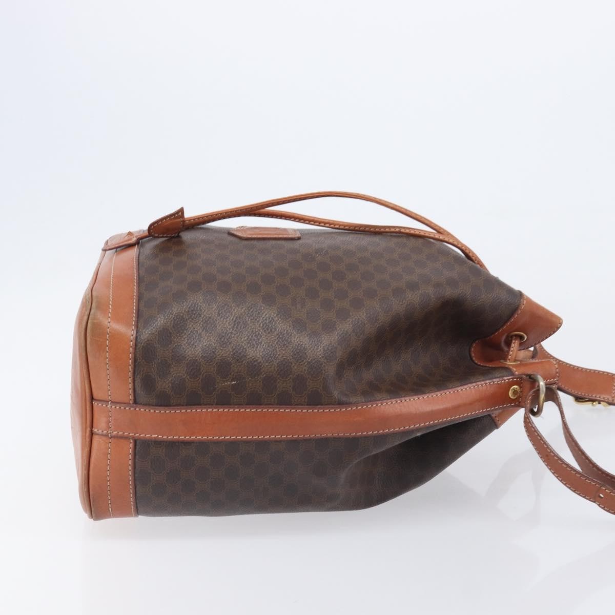 Celine Macadam Shoulder Leather Brown Canvas Crossbody Bag Bag (Pre-Owned)