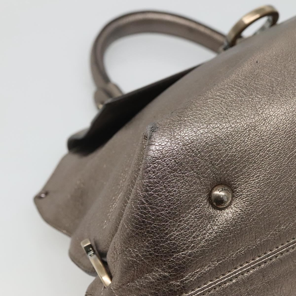 Salvatore Ferragamo Sofia Satchel Leather Gold Leather Handbag (Pre-Owned)