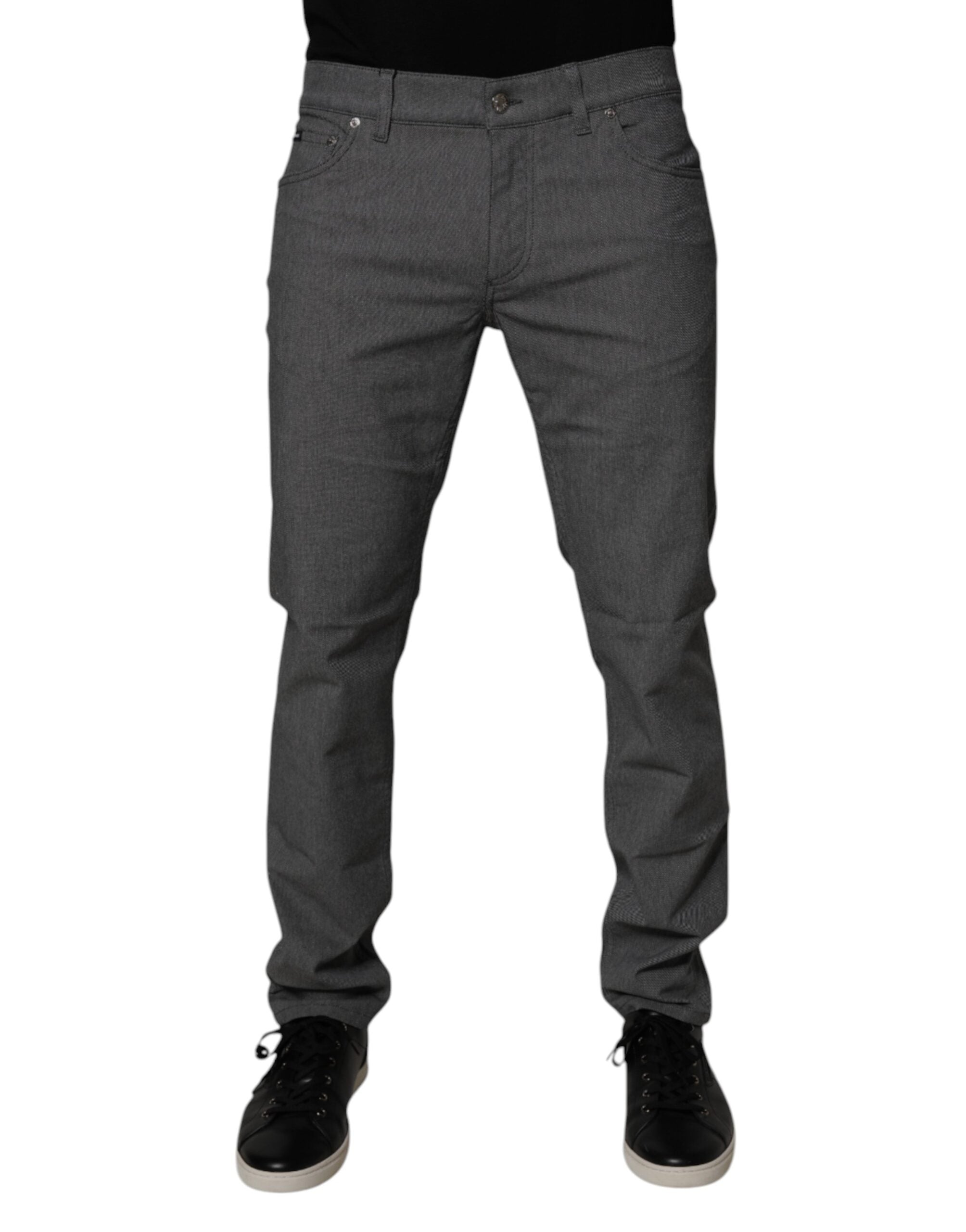 Dolce & Gabbana Gray Cotton Stretch Skinny Denim Men's Jeans