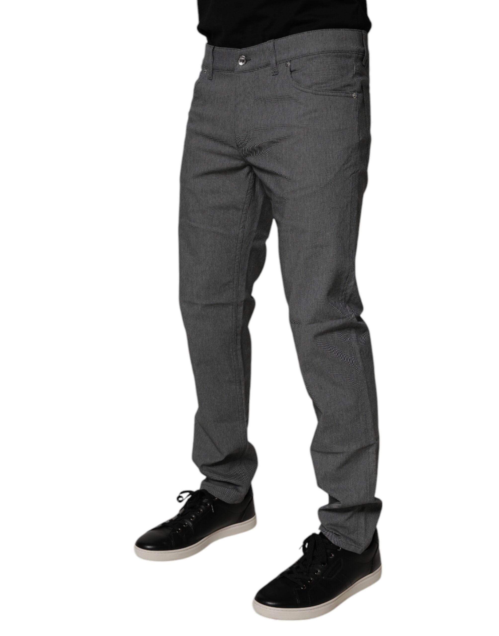 Dolce & Gabbana Gray Cotton Stretch Skinny Denim Men's Jeans
