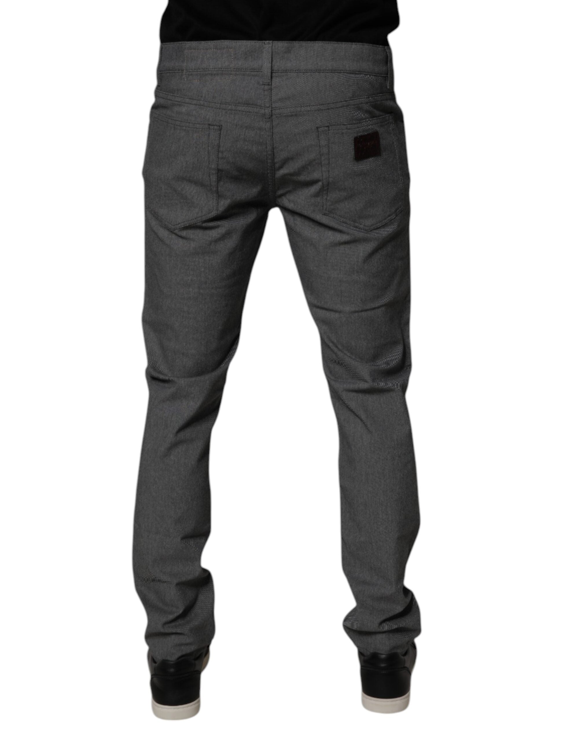 Dolce & Gabbana Gray Cotton Stretch Skinny Denim Men's Jeans