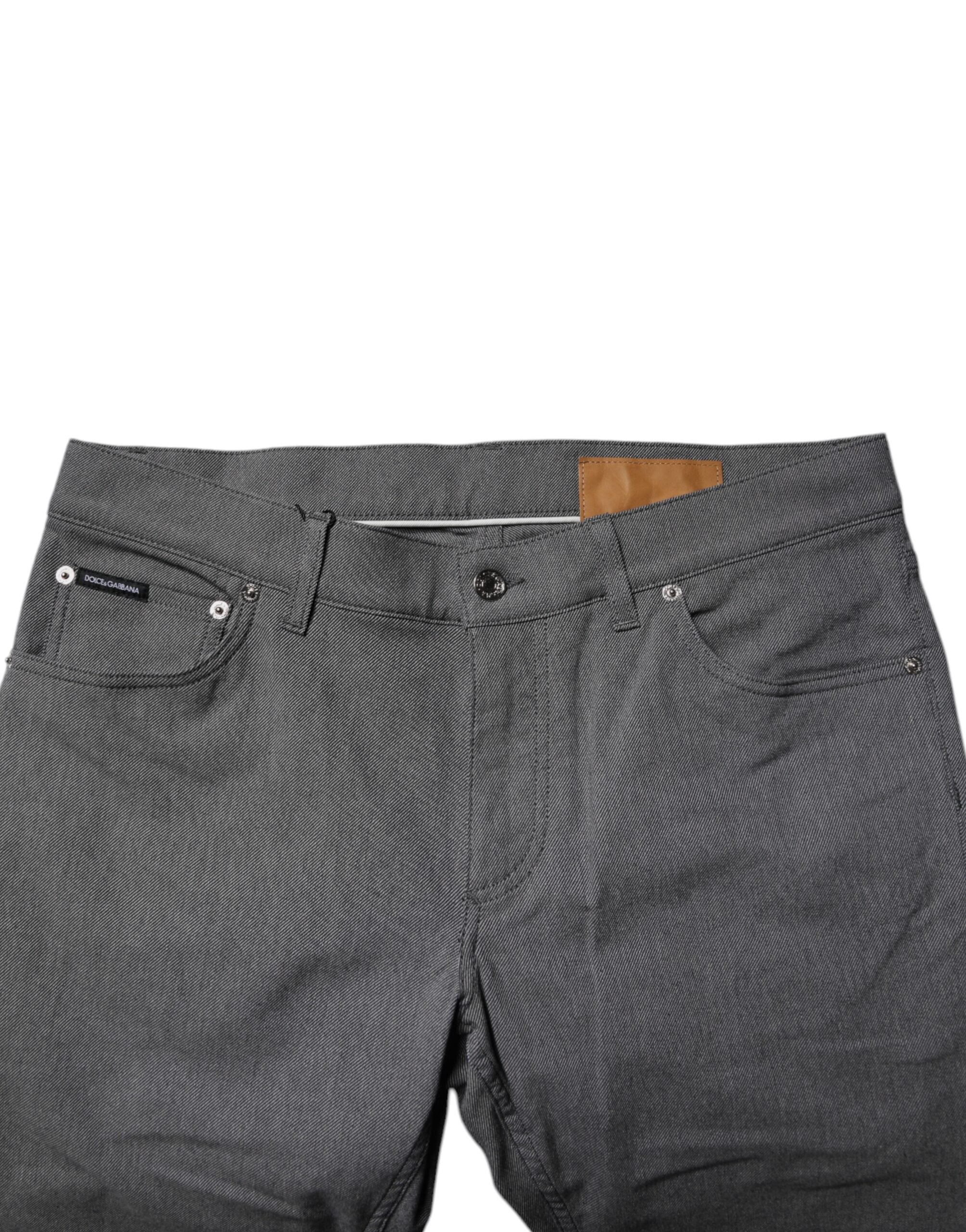 Dolce & Gabbana Gray Cotton Stretch Skinny Denim Men's Jeans