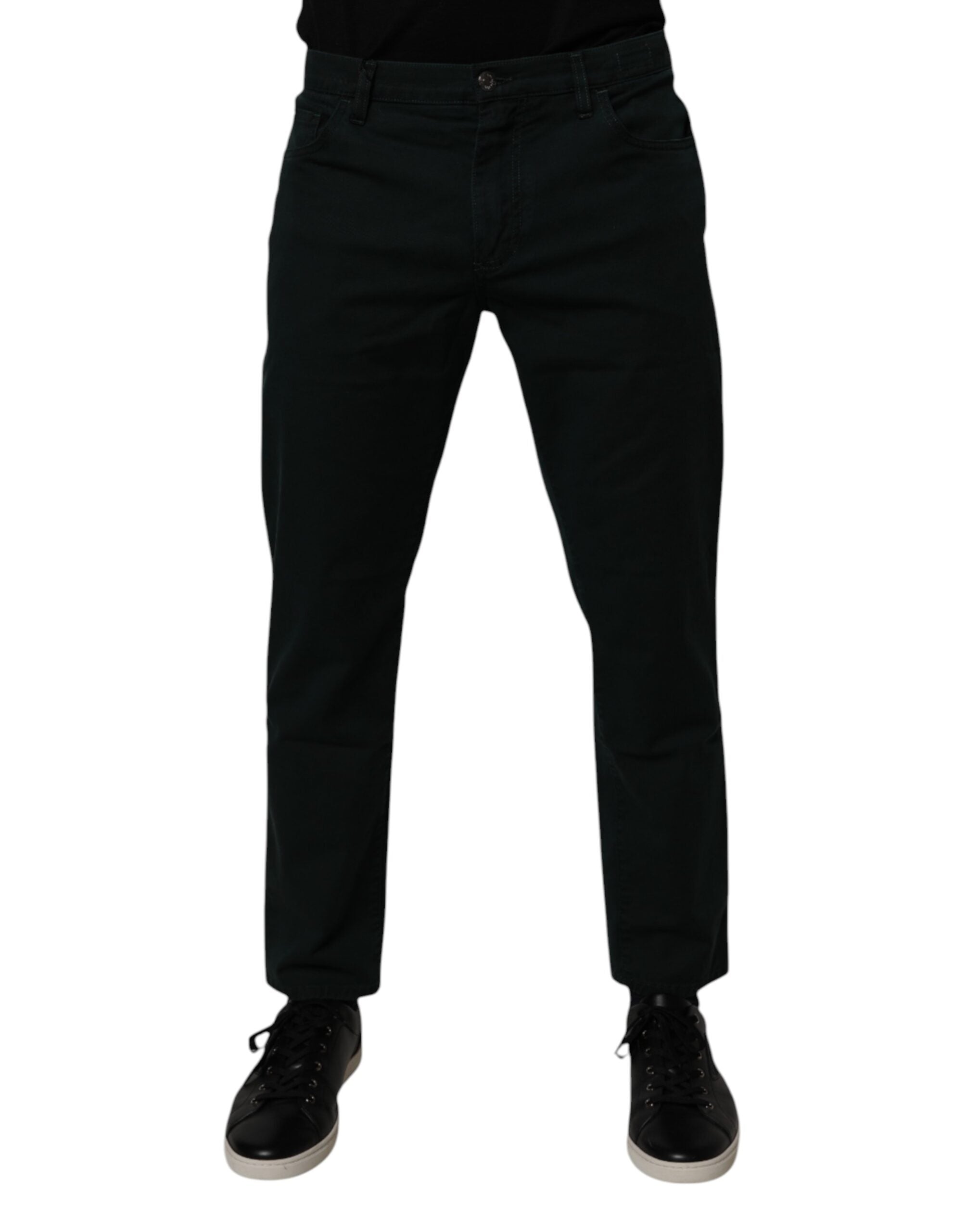 Dolce & Gabbana Dark Green Cotton Loose Men Denim Men's Jeans